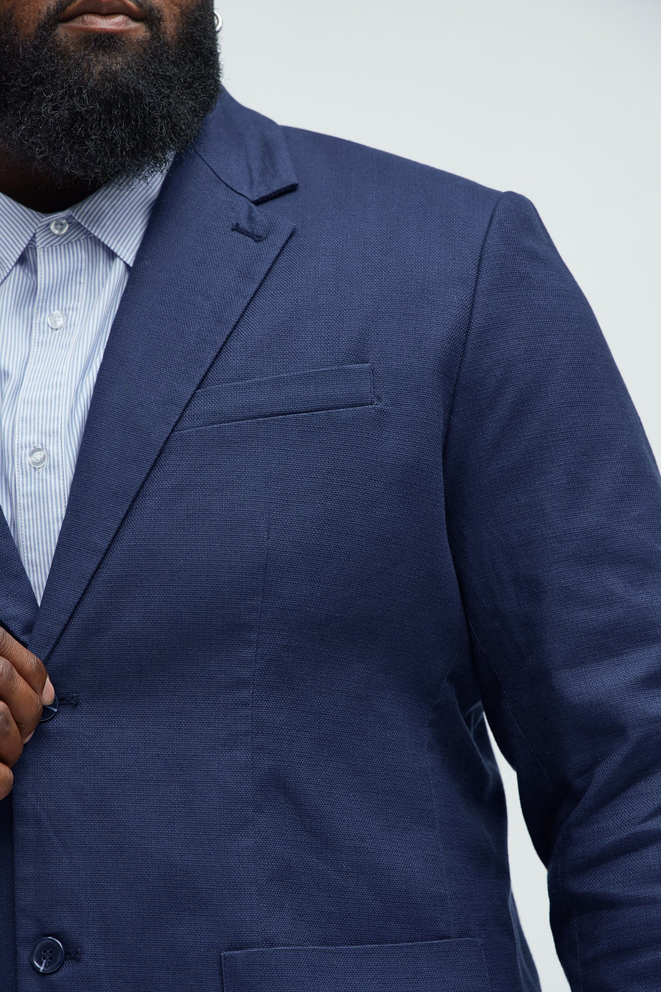 Travis Solid Texture Blazer - Navy