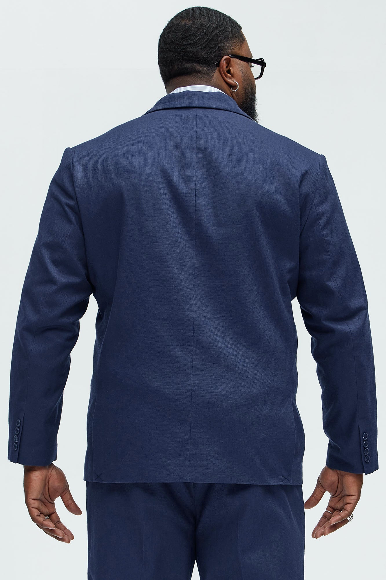 Travis Solid Texture Blazer - Navy