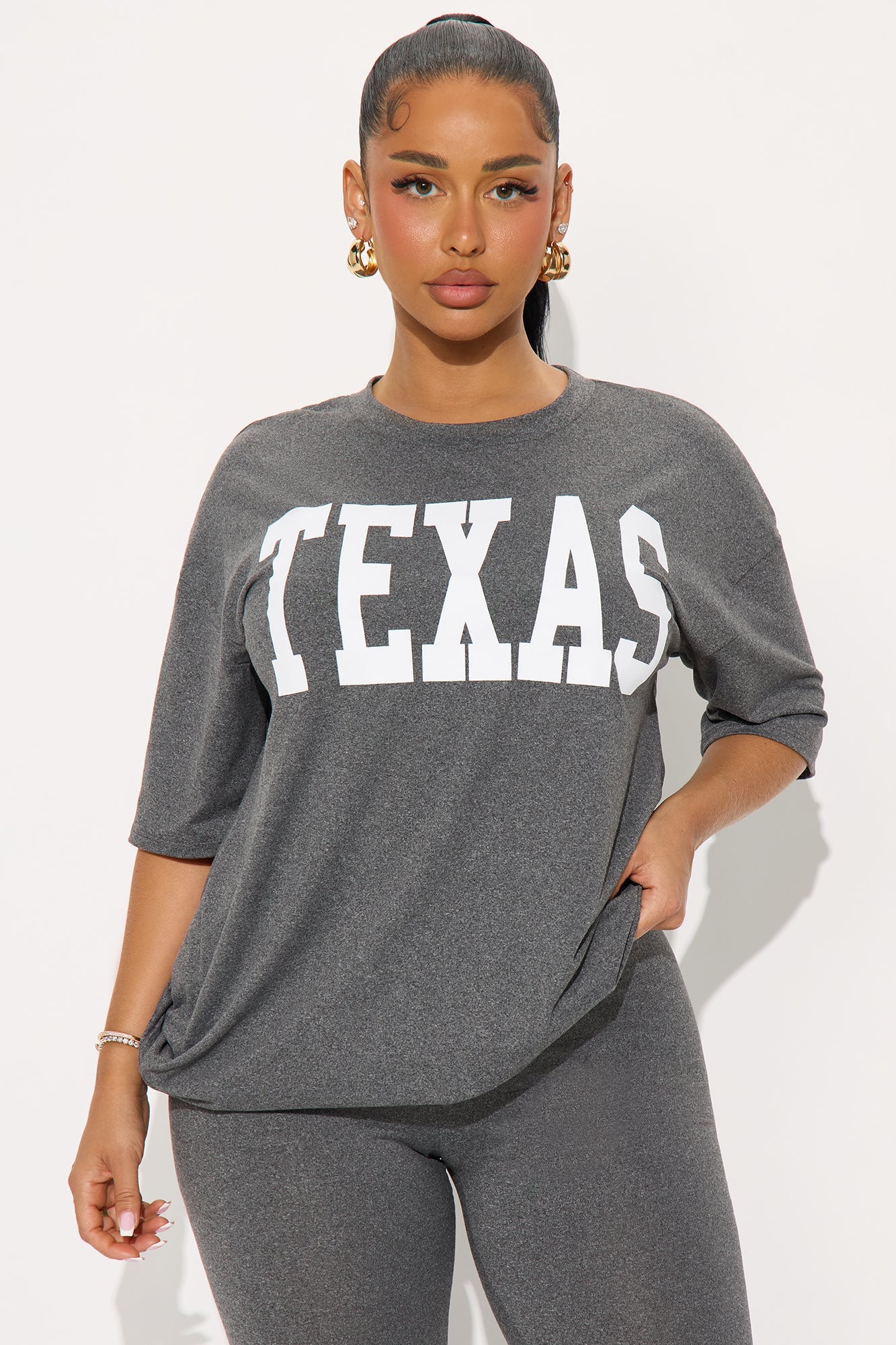 Texas Vibe Legging Pant Set - Grey