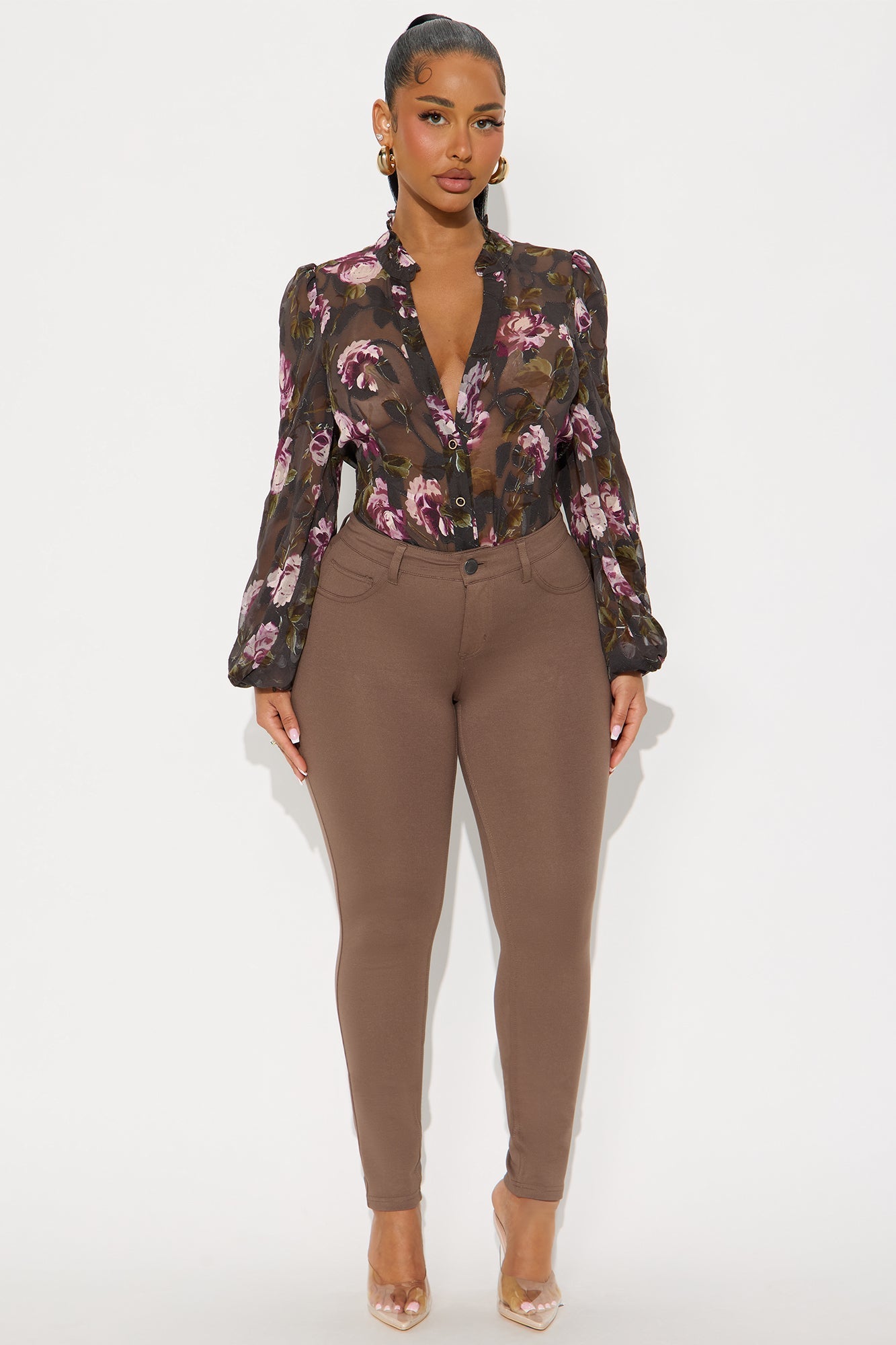 Bloomed In Shadow Floral Chiffon Shirt - Black/combo