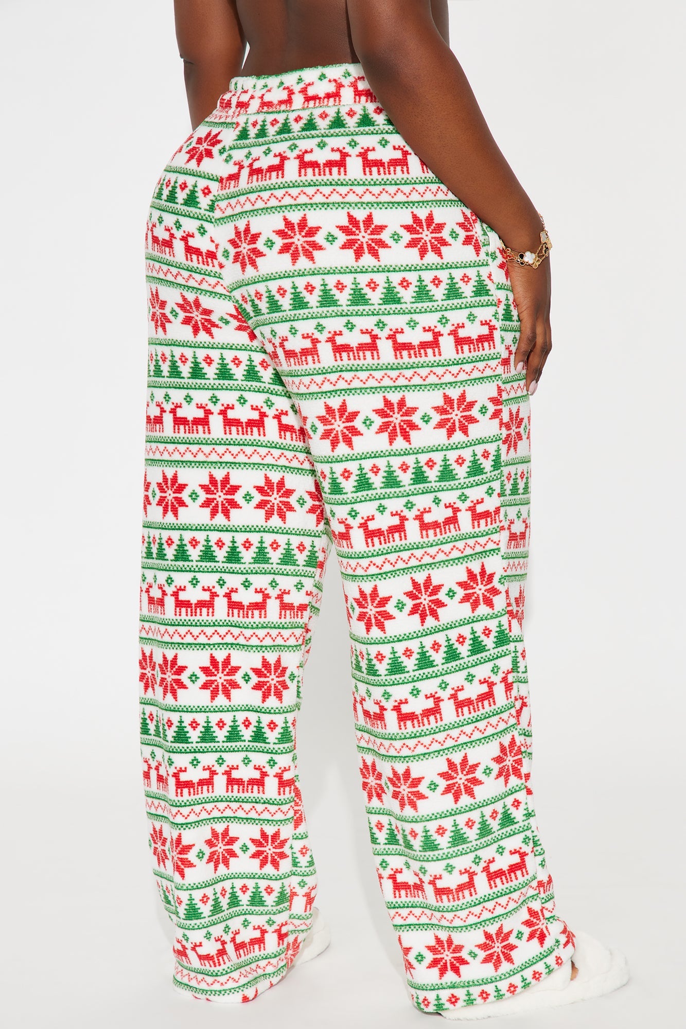 Feels Like Christmas Matching Family Plush PJ Pants - White/combo