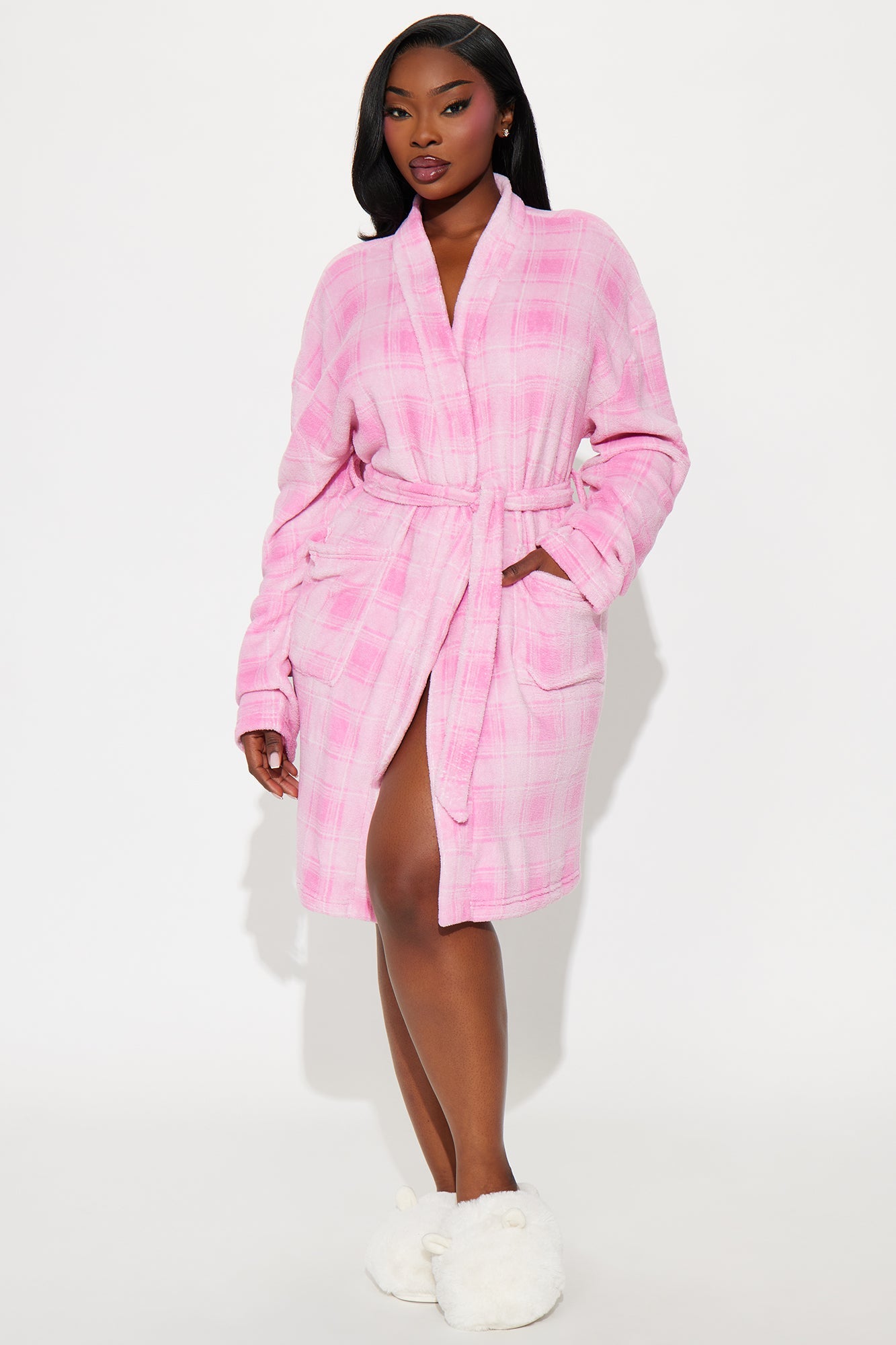 Warm Hugs Plush PJ Robe - Pink