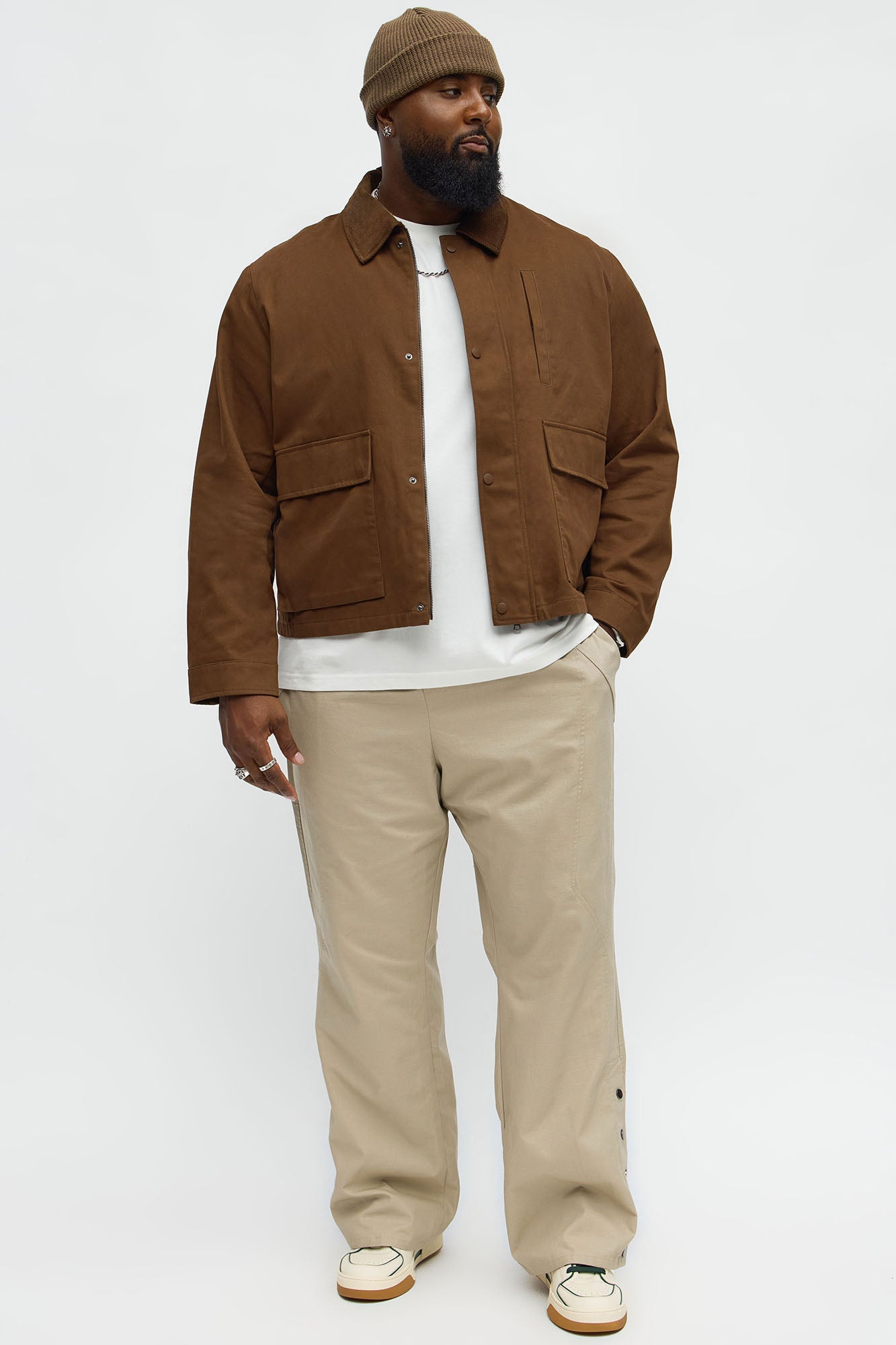 Slim Comeback Ripstop Side Snap Buttons - Taupe