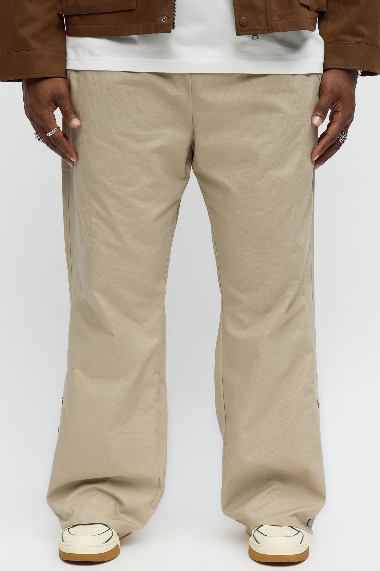 Slim Comeback Ripstop Side Snap Buttons - Taupe