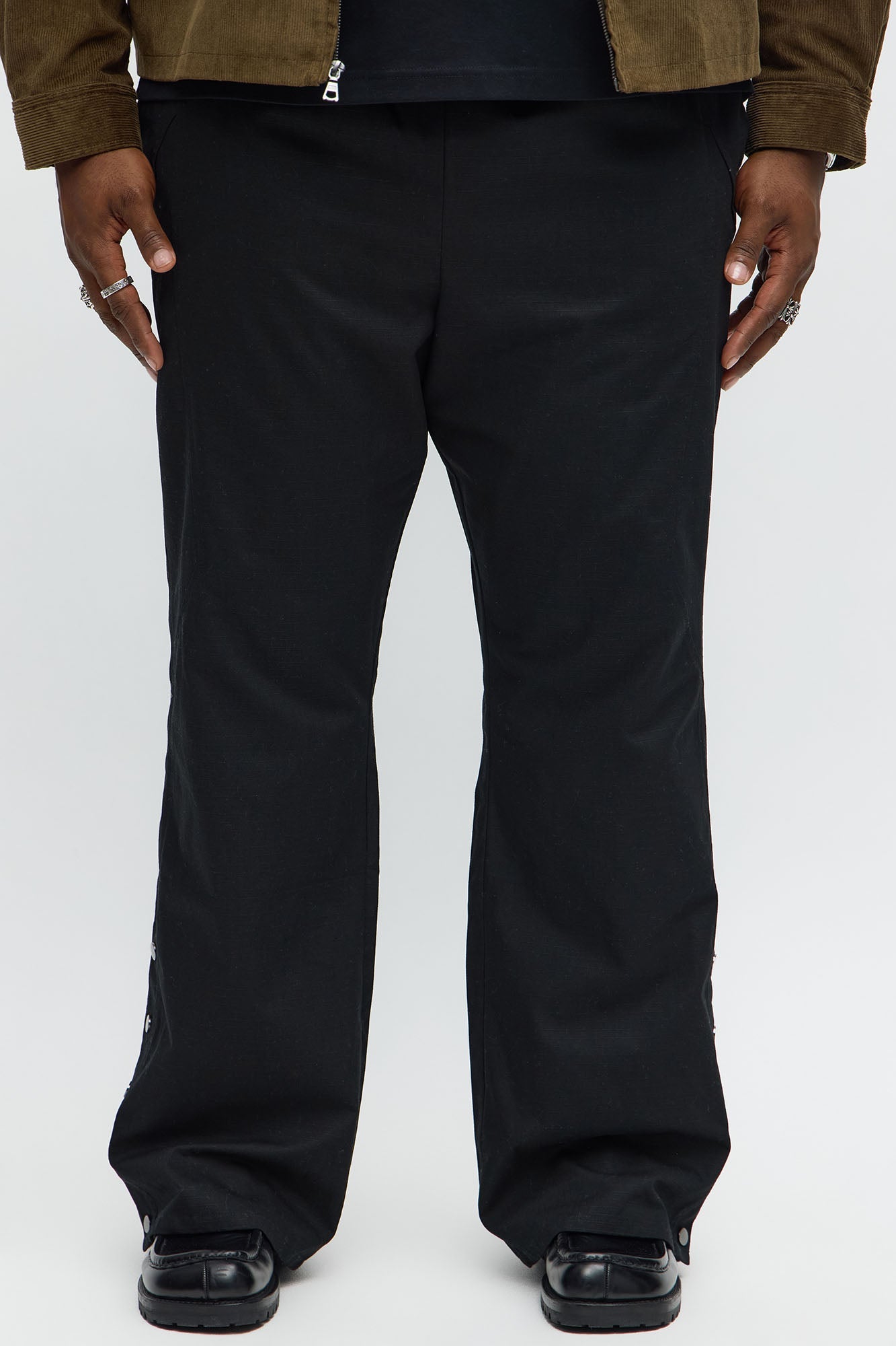 Slim Comeback Ripstop Side Snap Buttons - Black