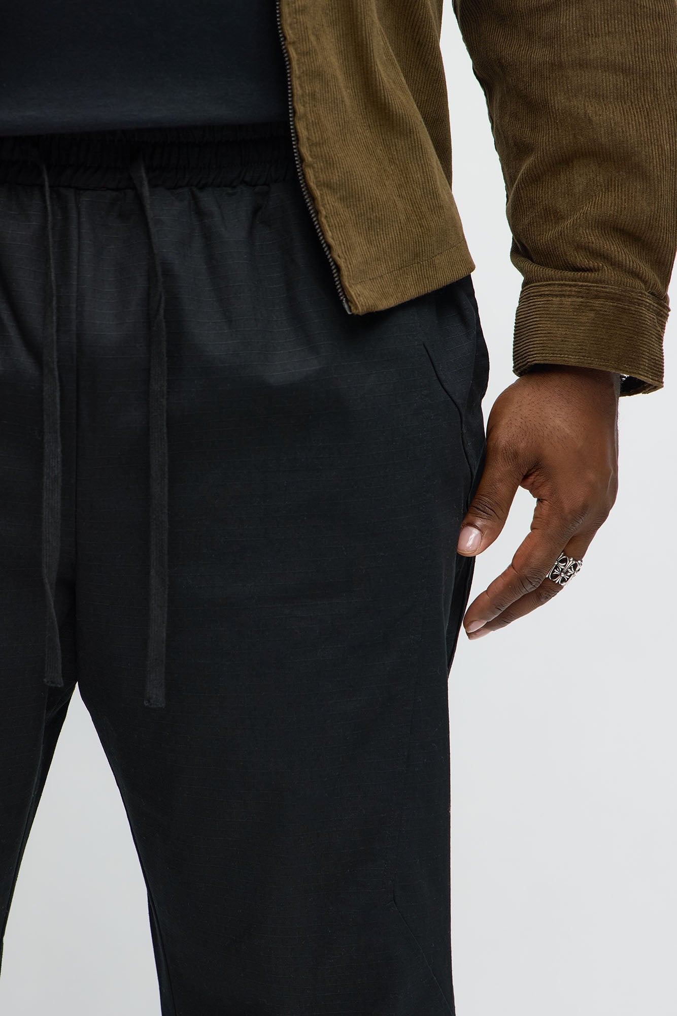 Slim Comeback Ripstop Side Snap Buttons - Black