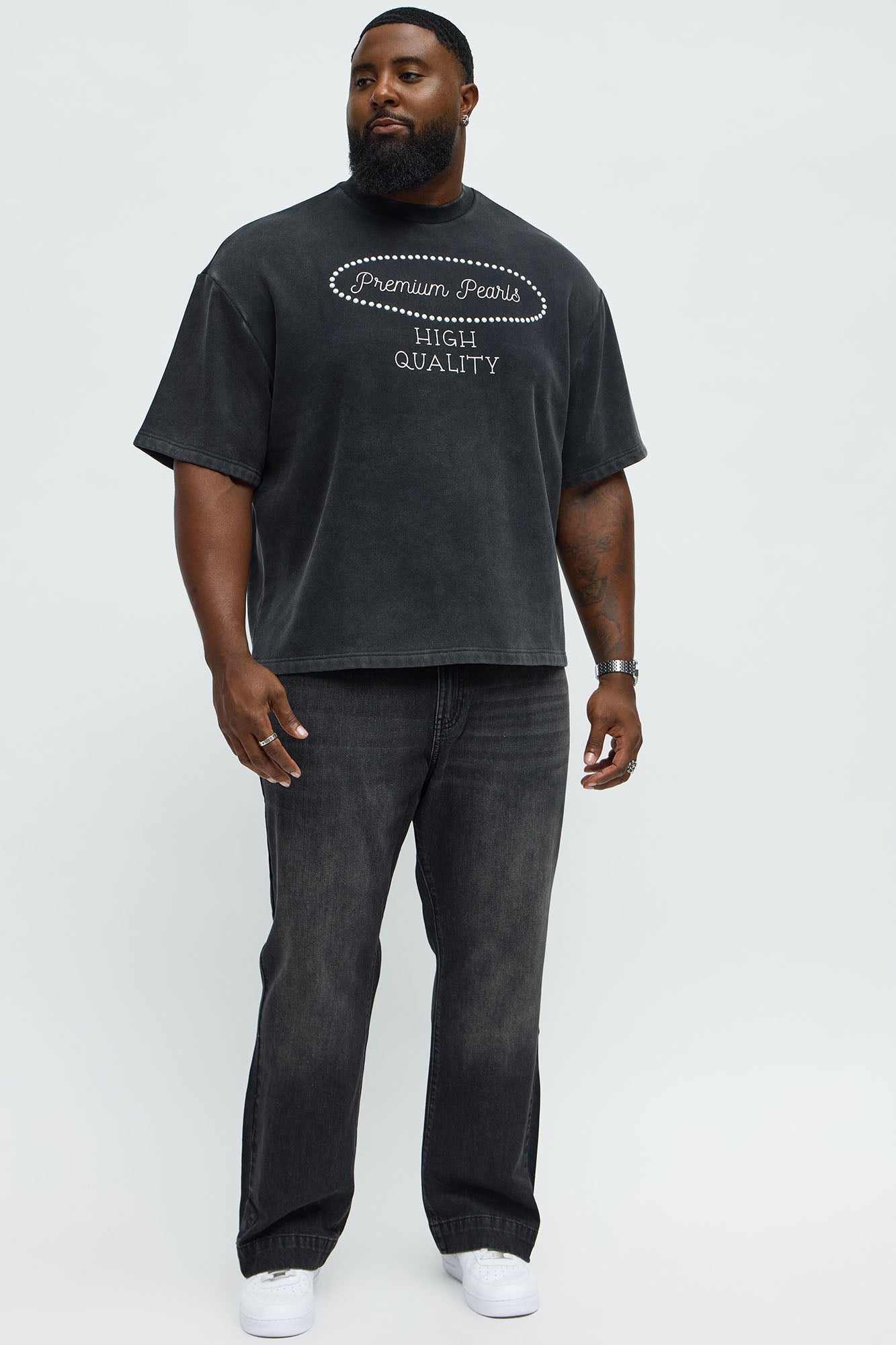 Tyson Premium Pearls Short Sleeve Tee - Black Wash