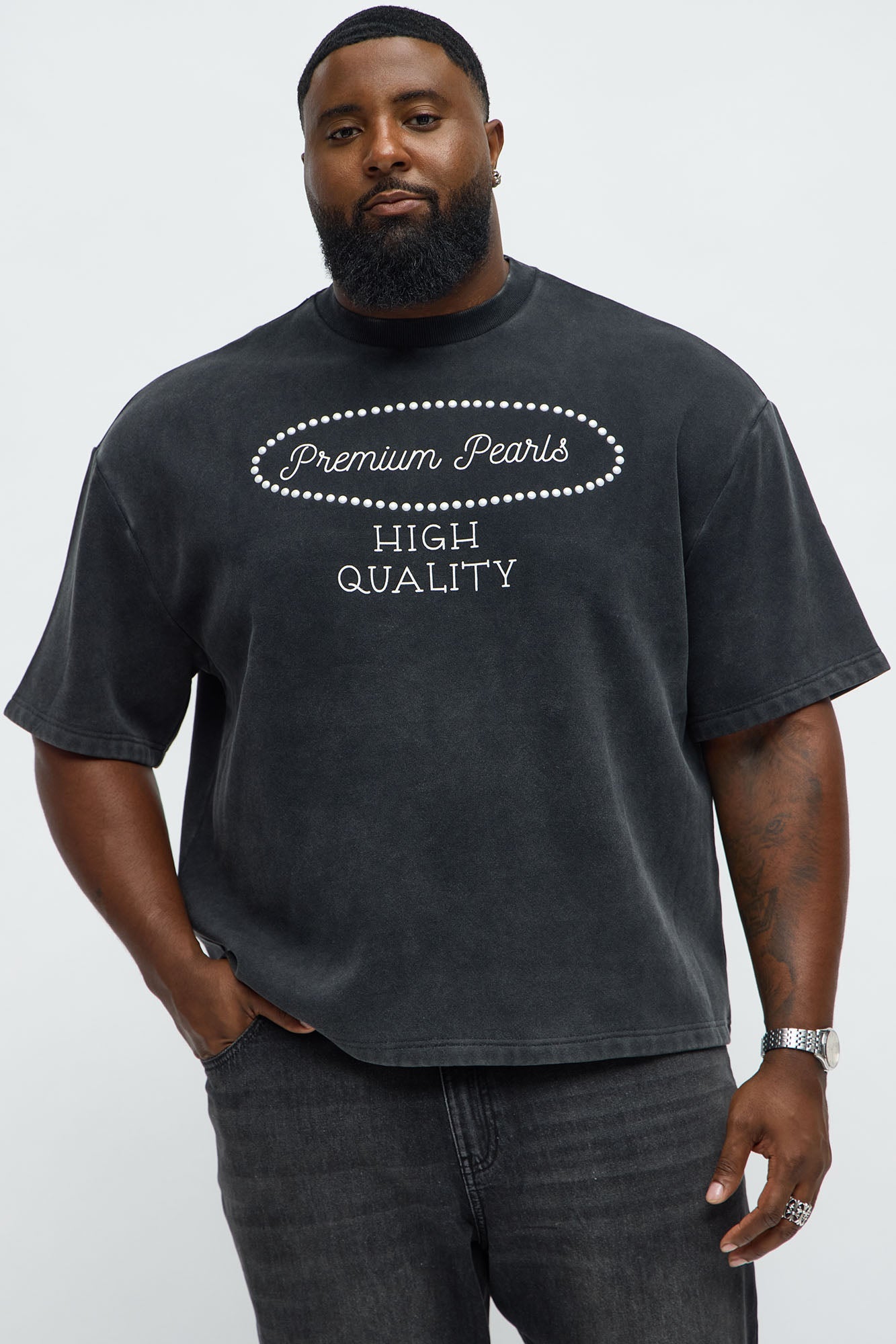Tyson Premium Pearls Short Sleeve Tee - Black Wash