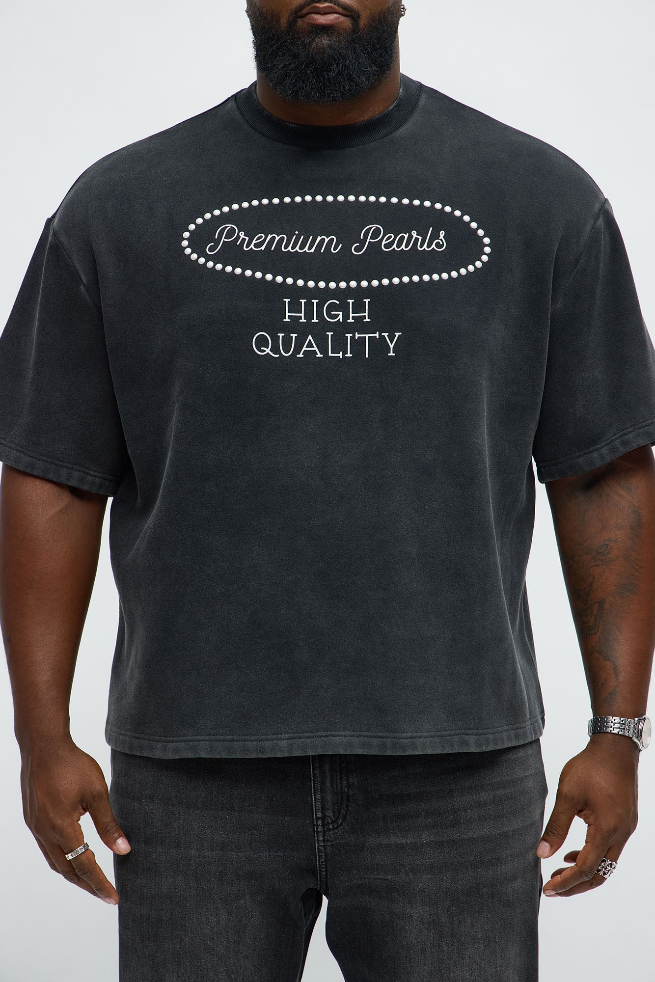 Tyson Premium Pearls Short Sleeve Tee - Black Wash