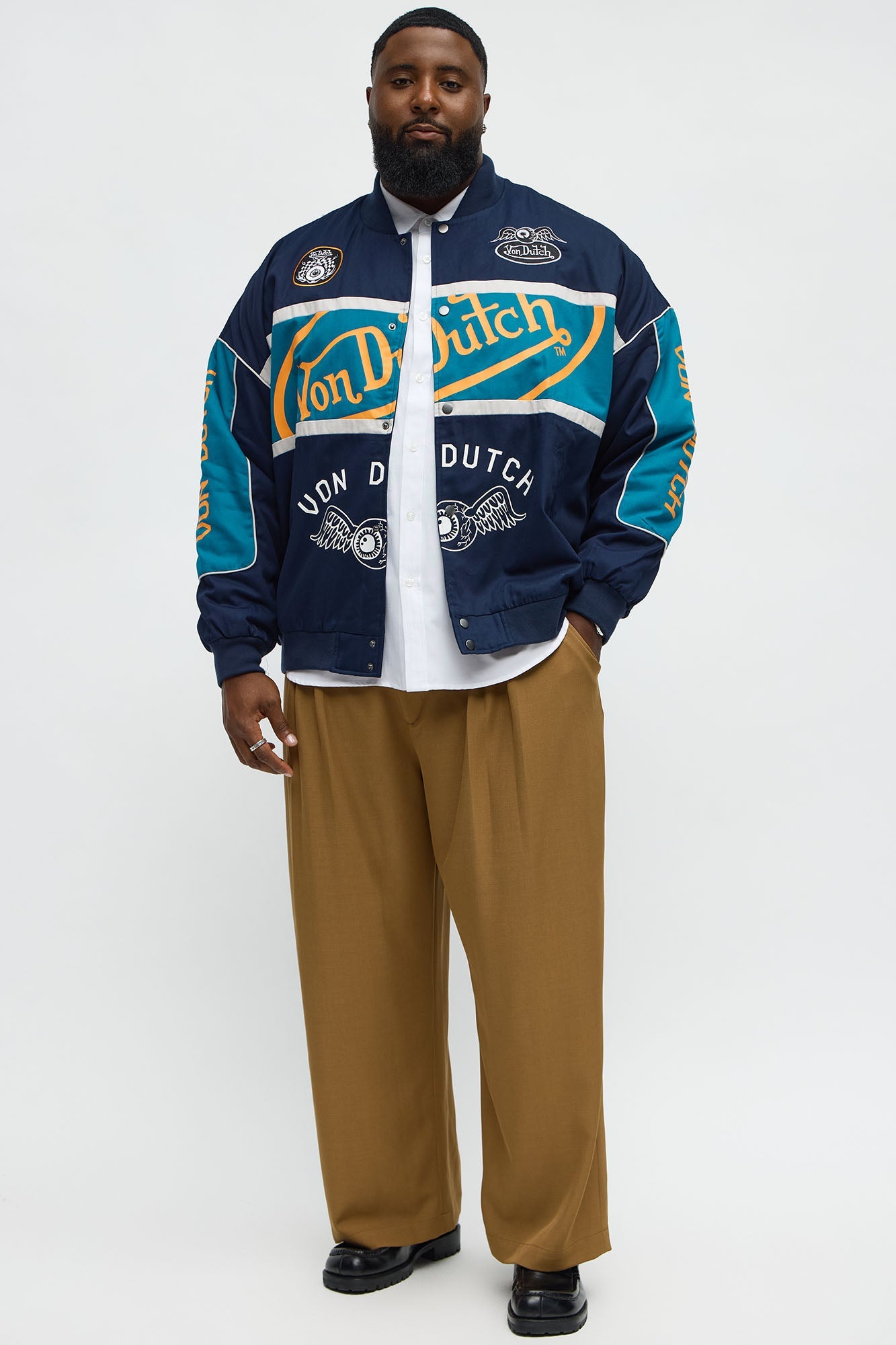 Von Dutch Around The Block Bomber Jacket - Blue/combo