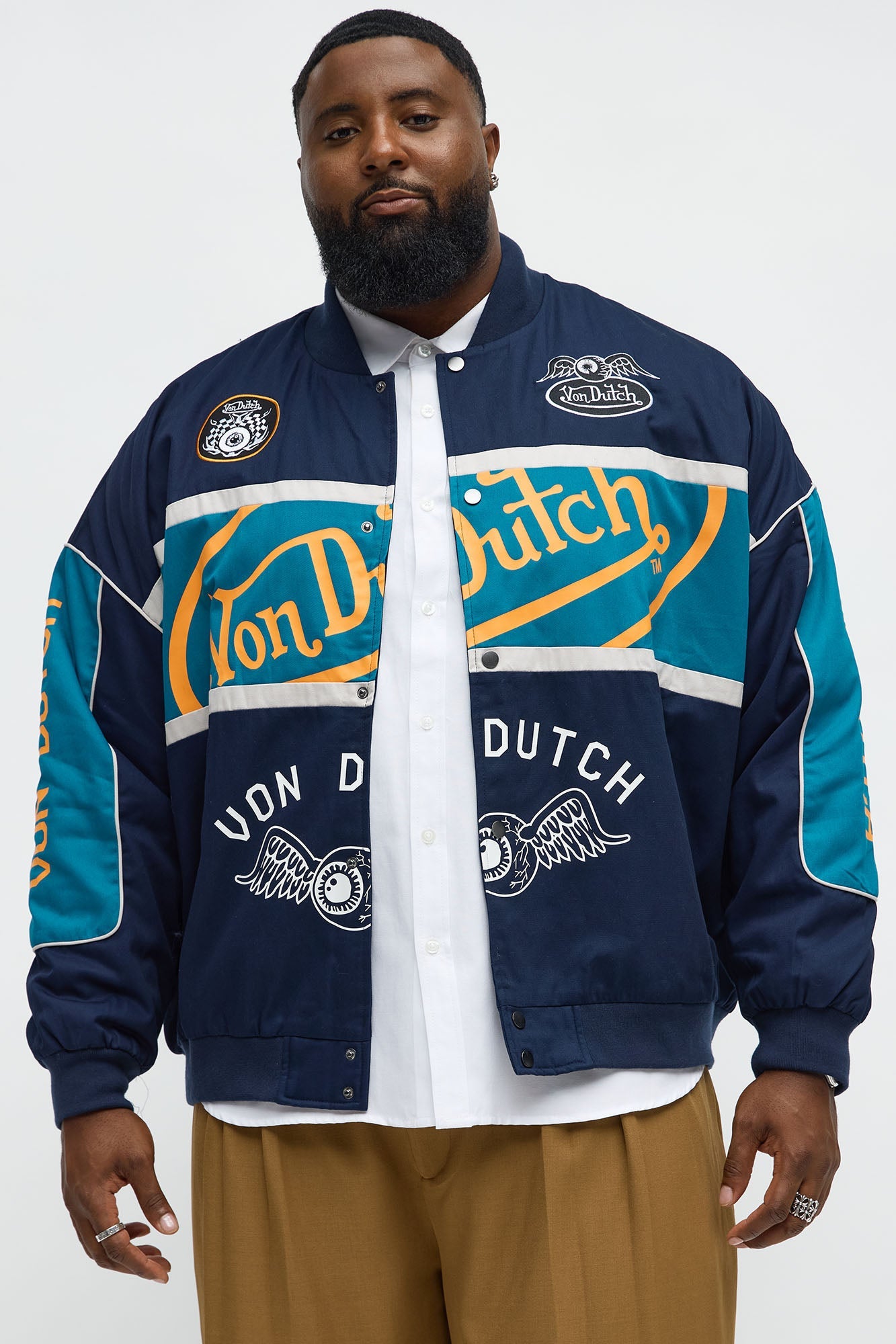 Von Dutch Around The Block Bomber Jacket - Blue/combo