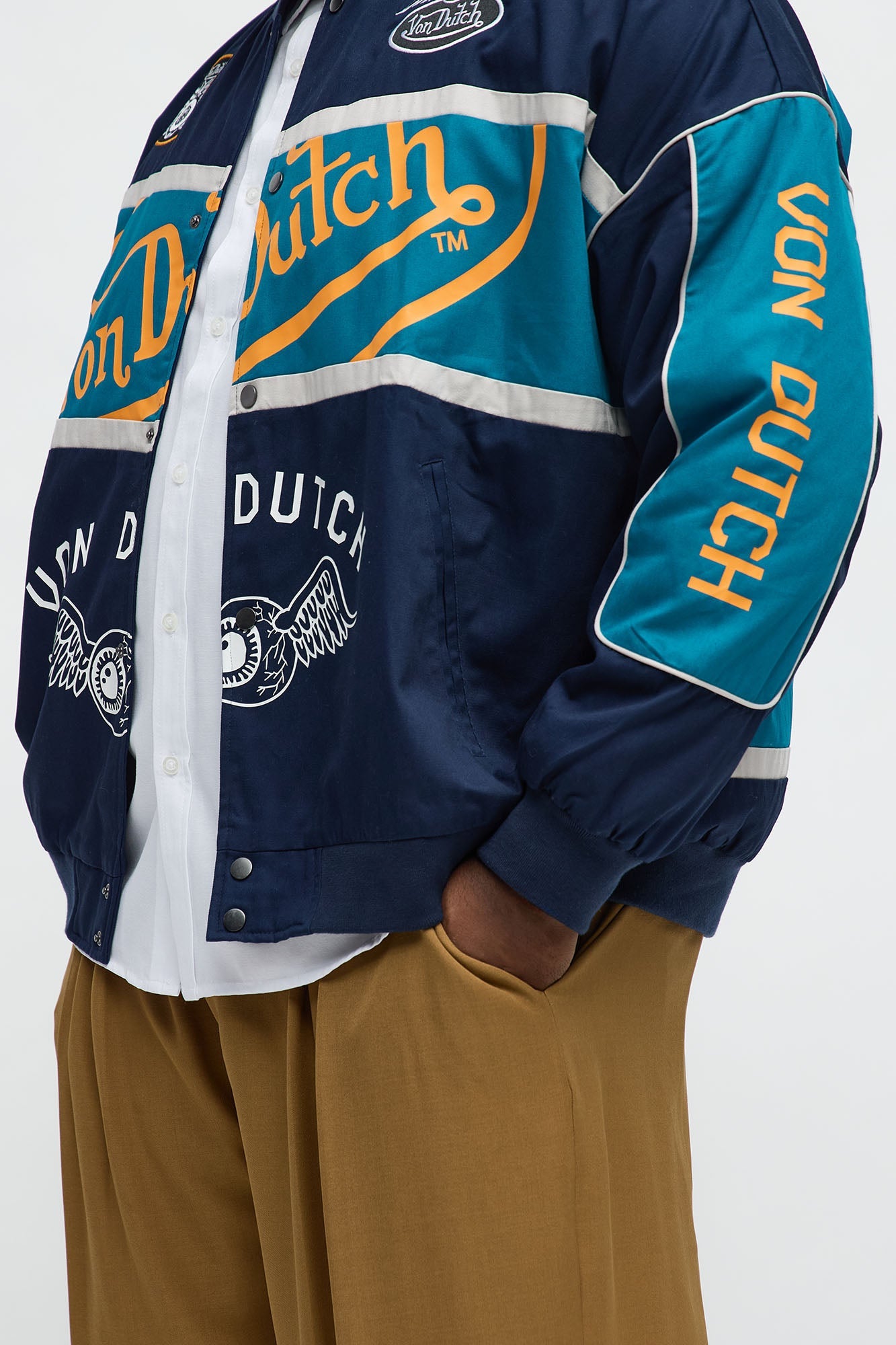 Von Dutch Around The Block Bomber Jacket - Blue/combo