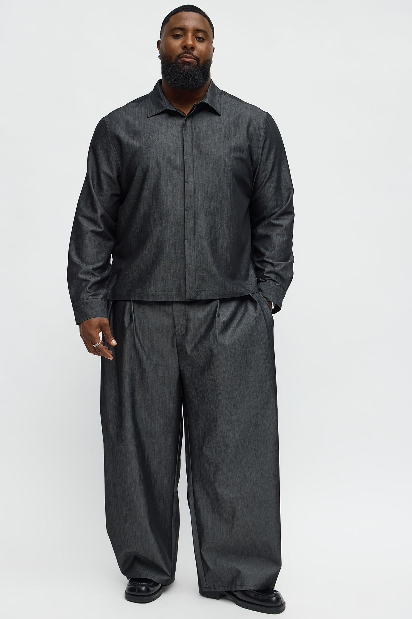 Barrel Bold Flow Trousers - Charcoal