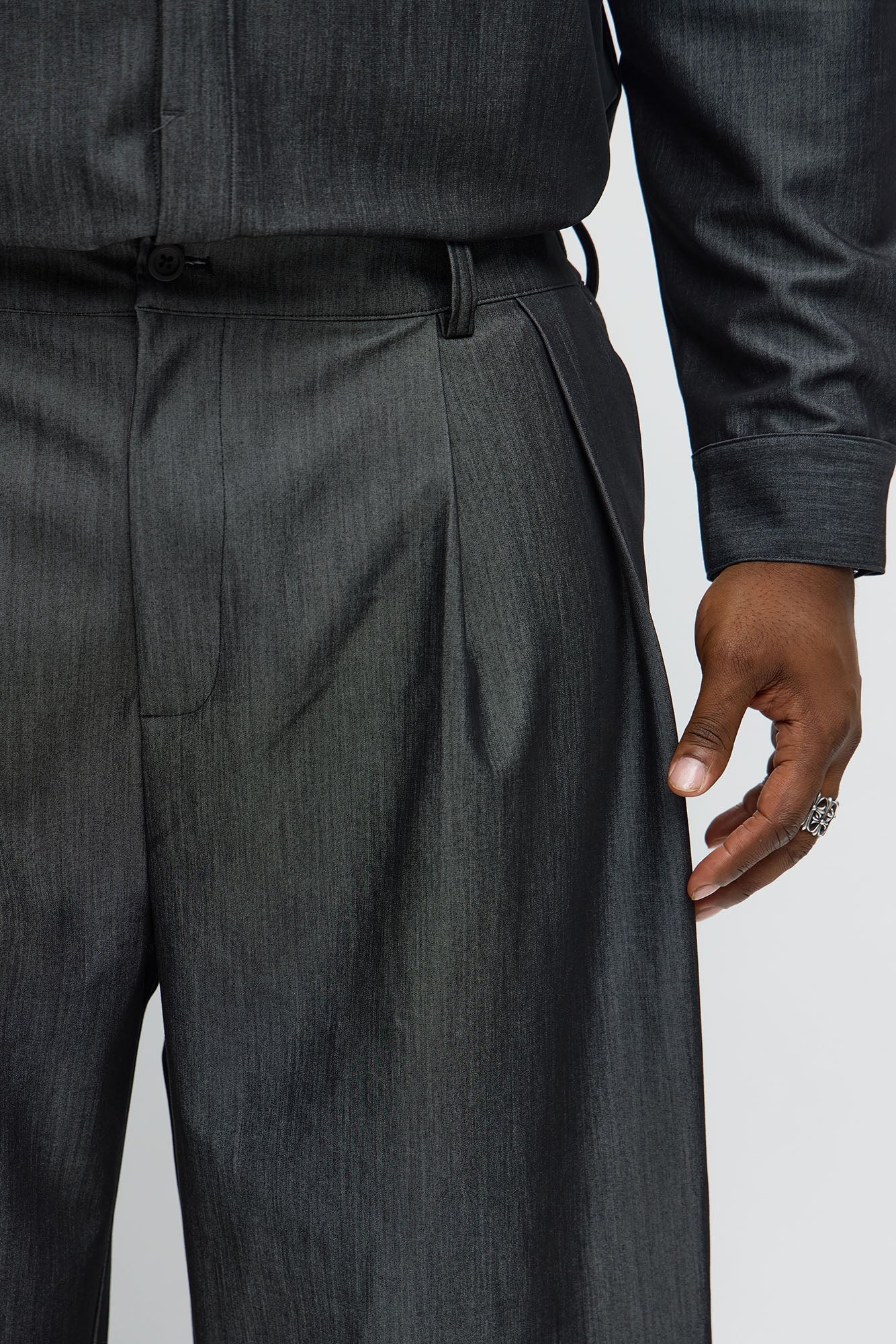 Barrel Bold Flow Trousers - Charcoal