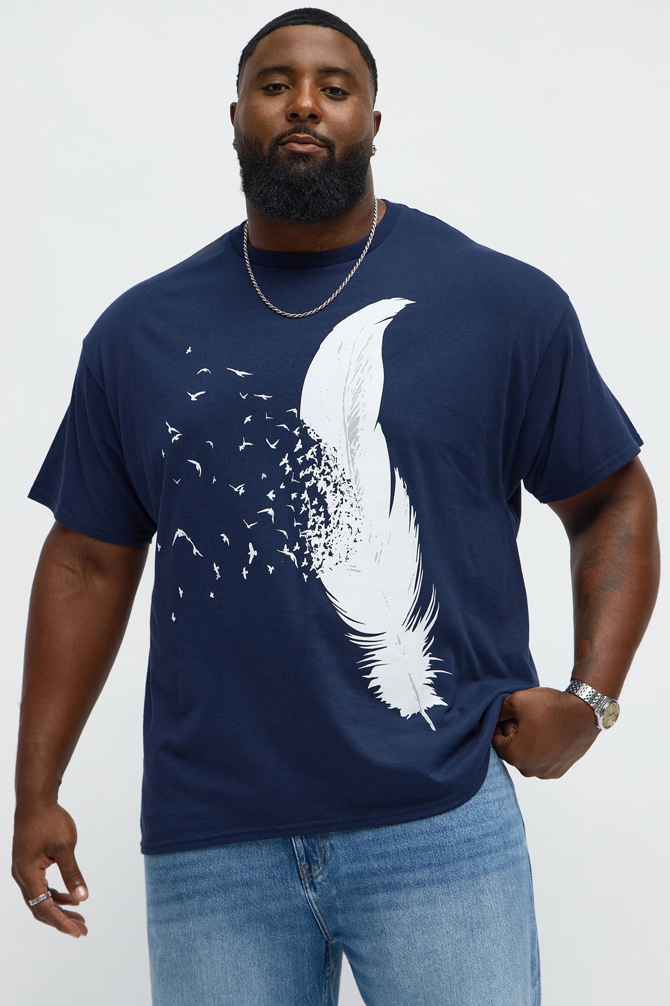 Birds Of A Feather Flock Short Sleeve Tee - Navy