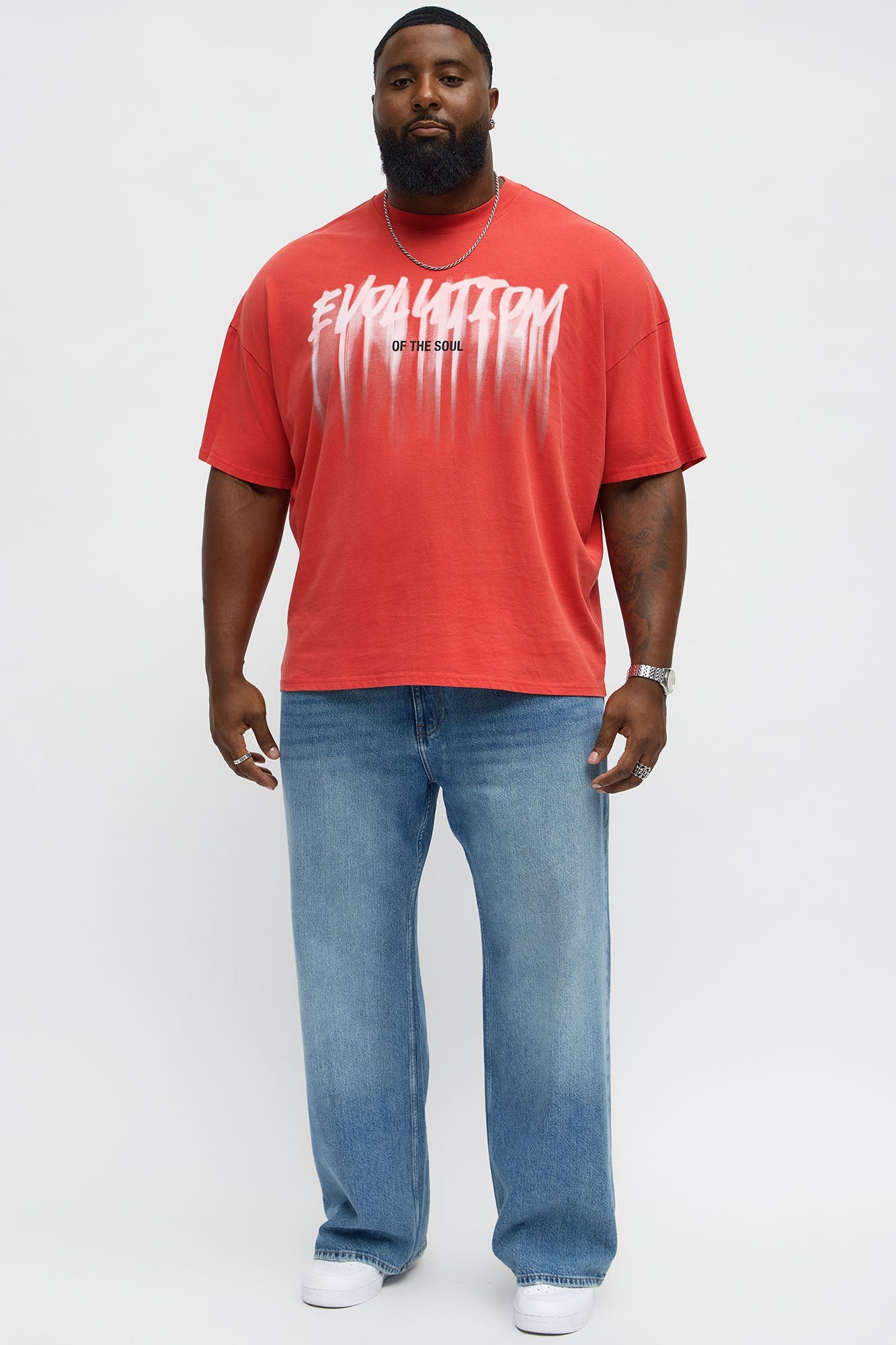 Evolution Of The Soul Oversized Short Sleeve Tee - Red