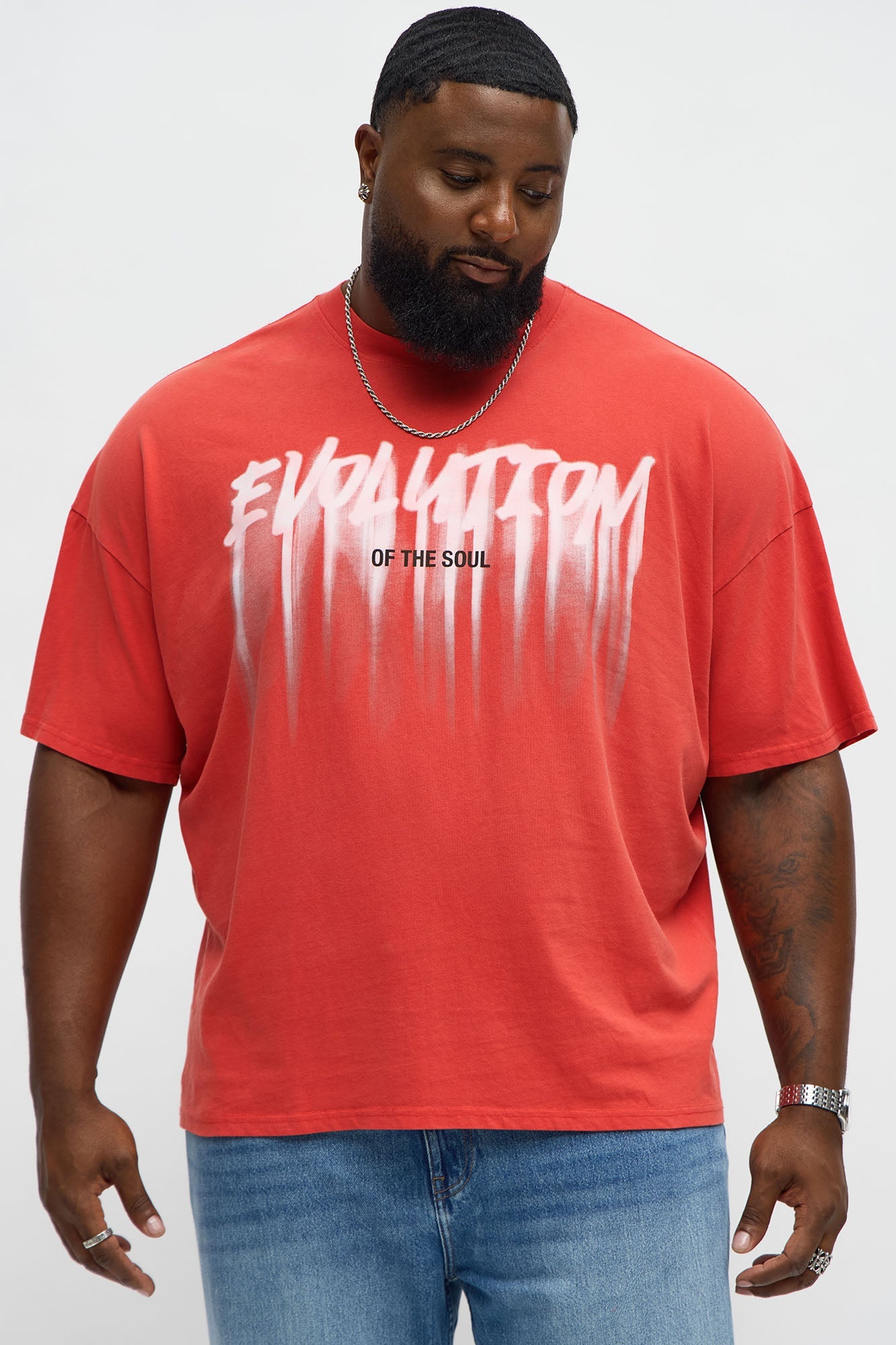 Evolution Of The Soul Oversized Short Sleeve Tee - Red