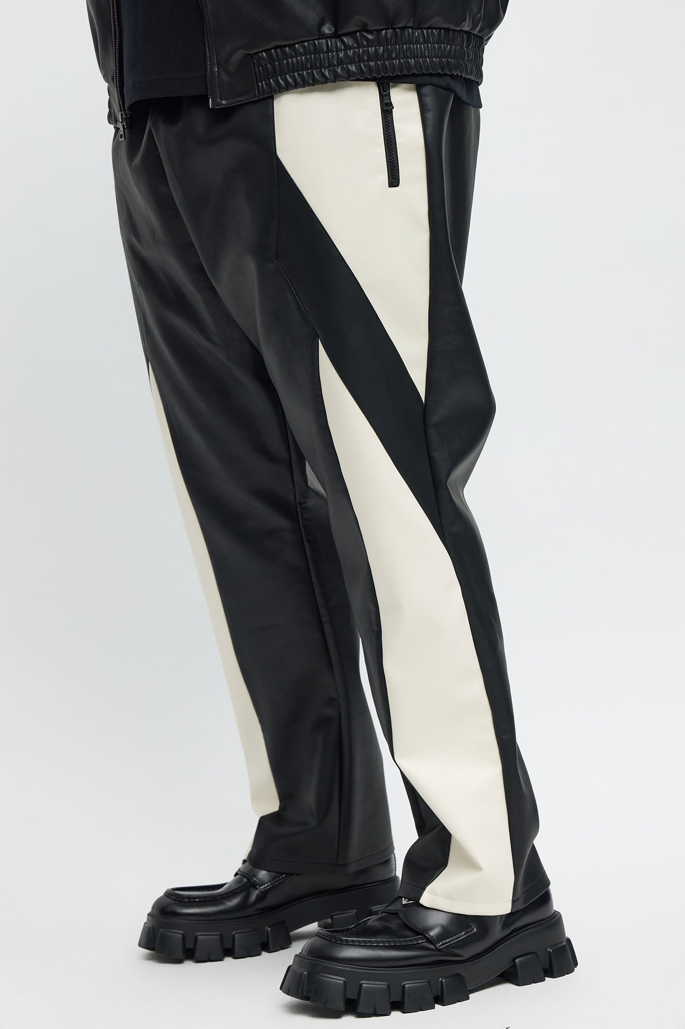 Slim Birmingham Faux Leather Pant - Black/combo