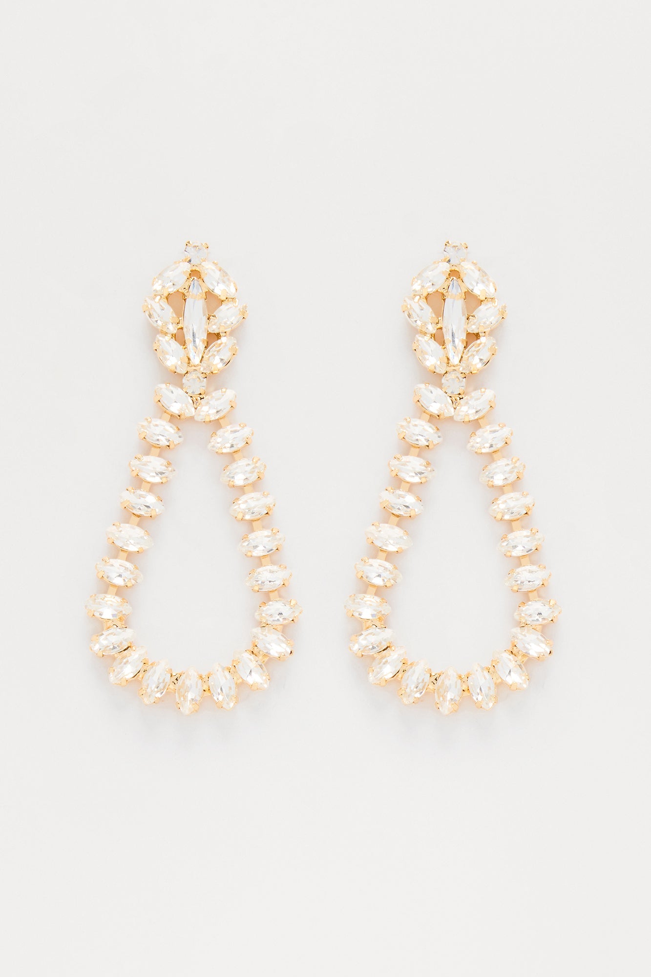 Silent Night Shine Statement Drop Earrings - Gold