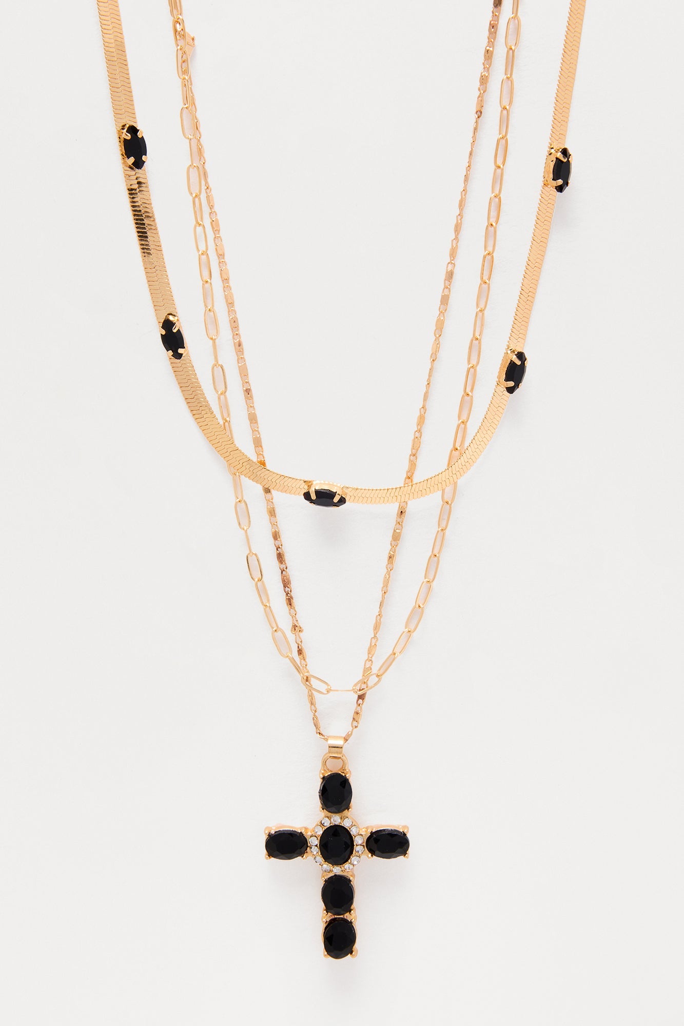 Forever Blessed Royal Layered Necklace - Gold/Black