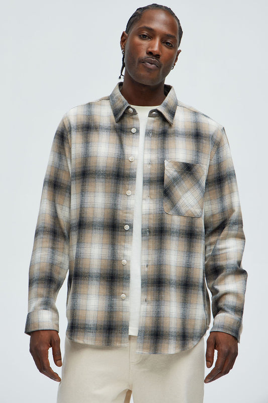 Dighton Plaid Shirt - Taupe/combo