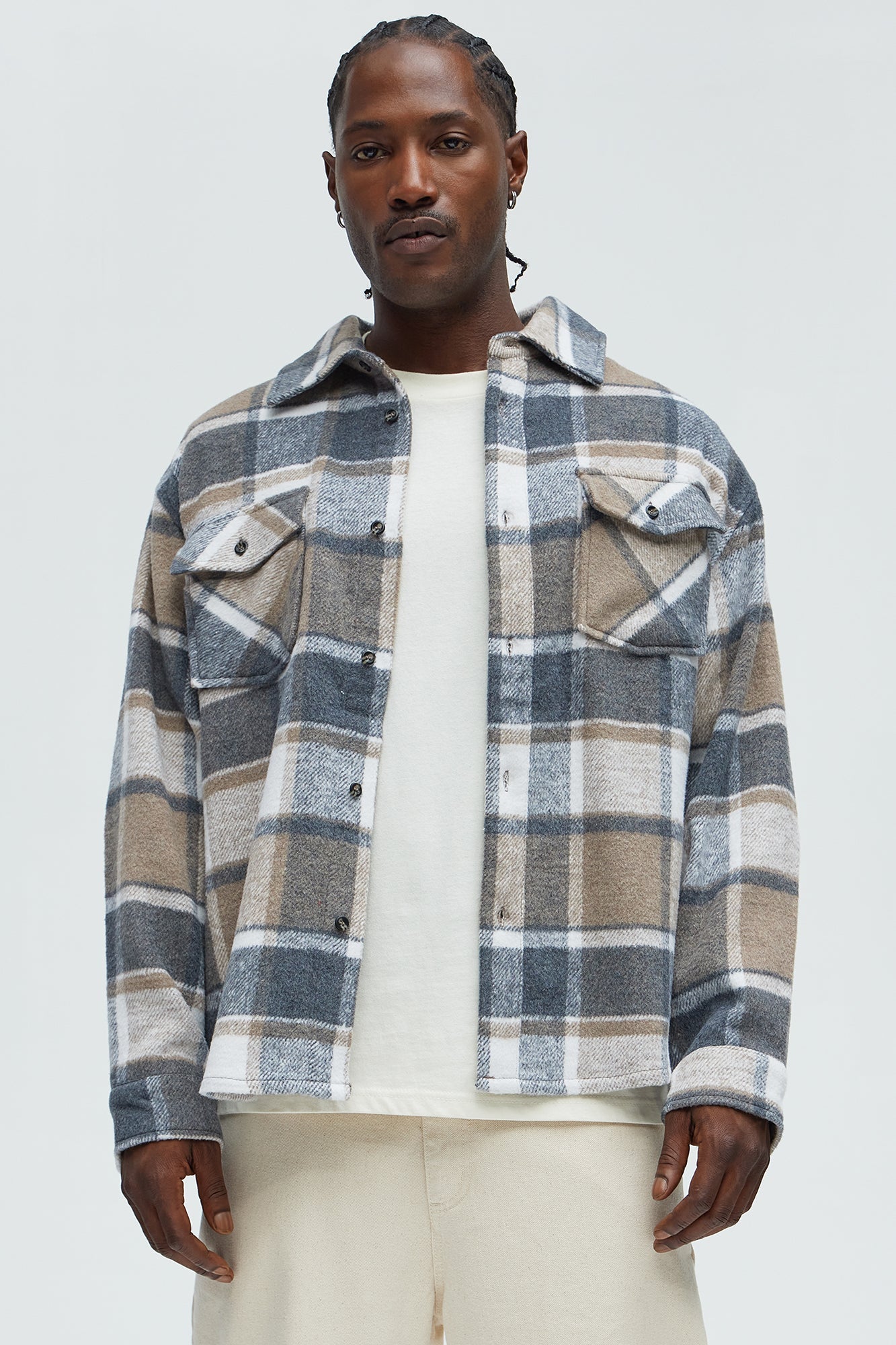 Wanted Plaid Shacket - Tan/Multi