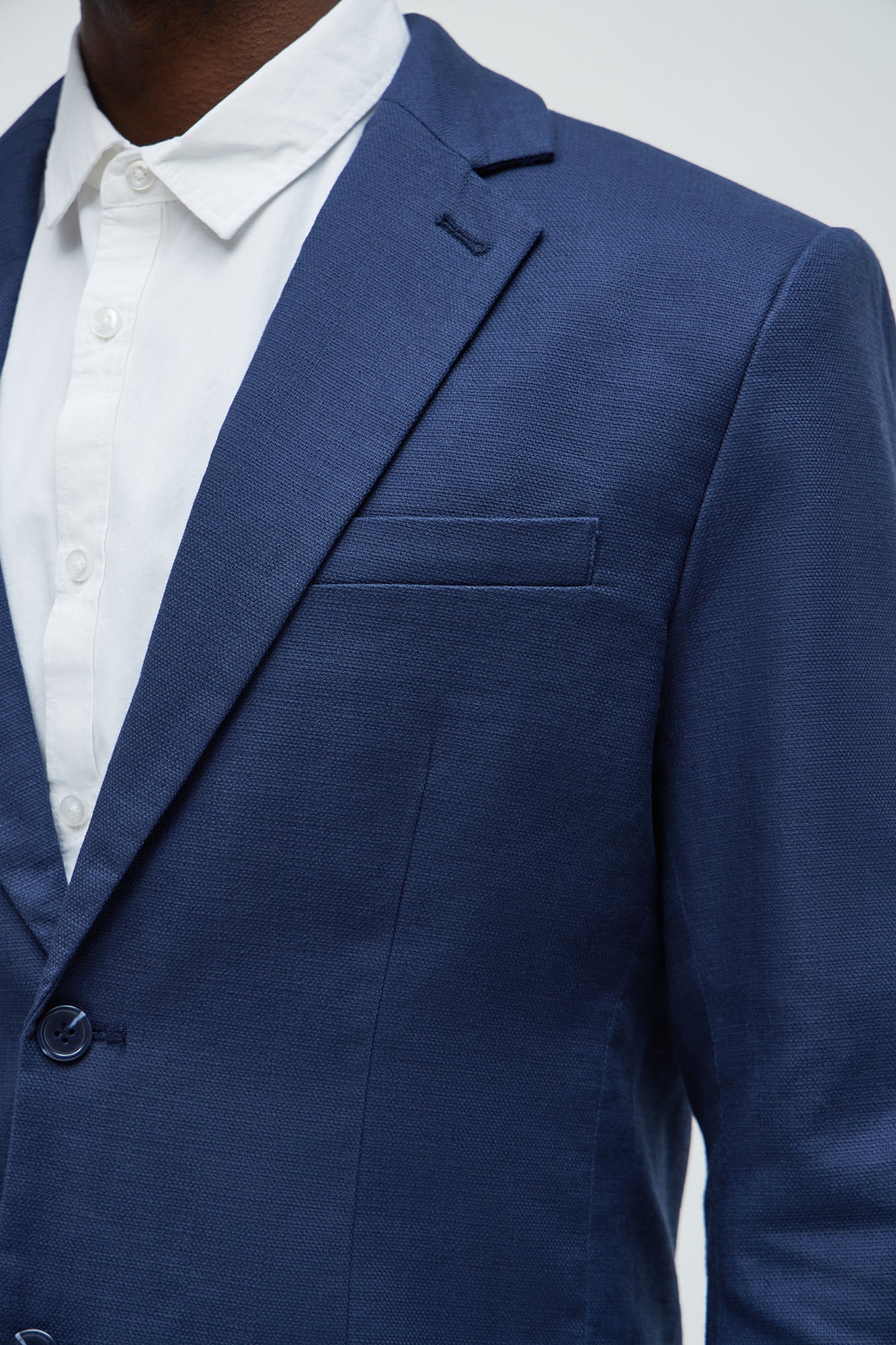 Travis Solid Texture Blazer - Navy