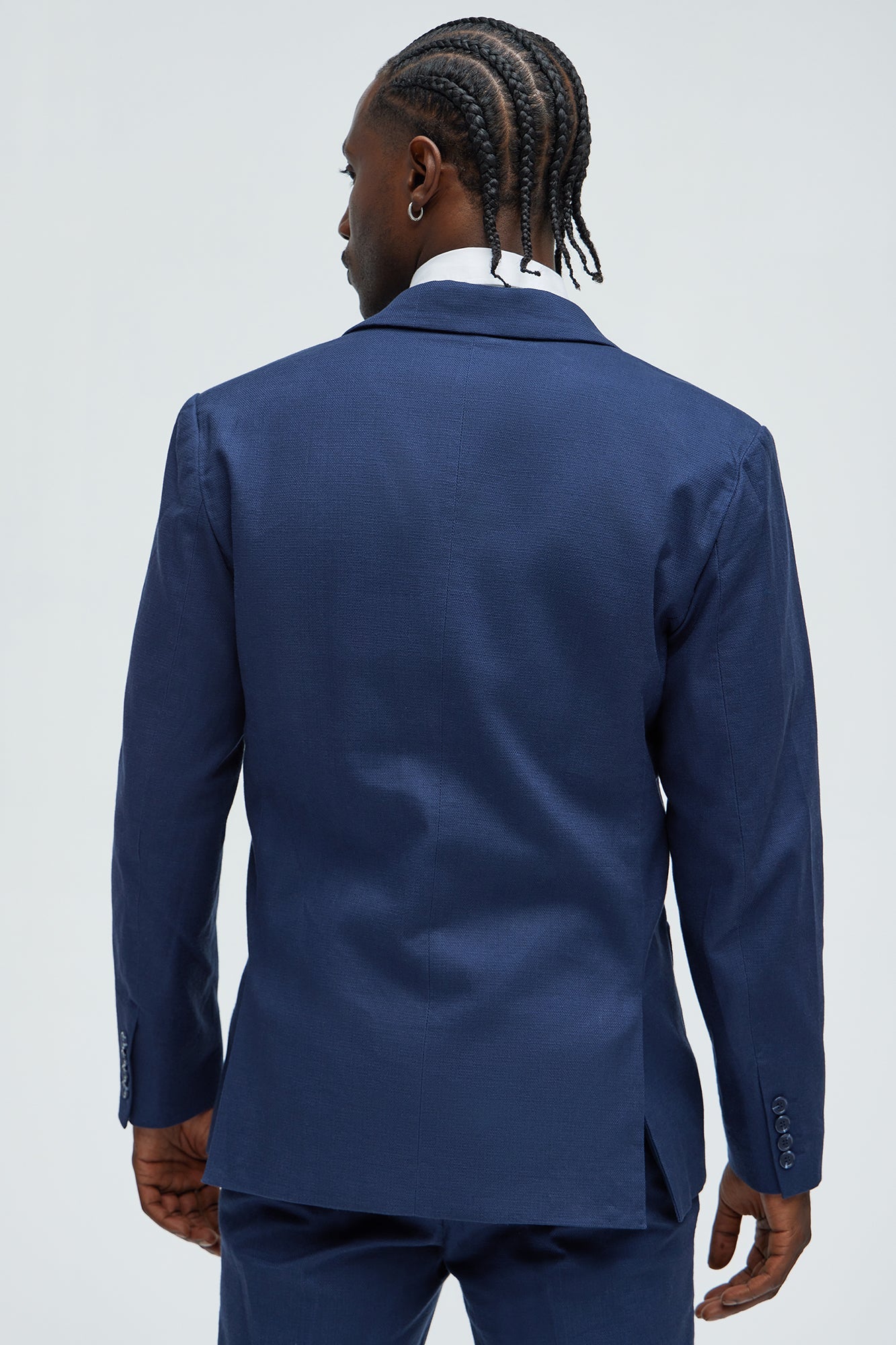 Travis Solid Texture Blazer - Navy