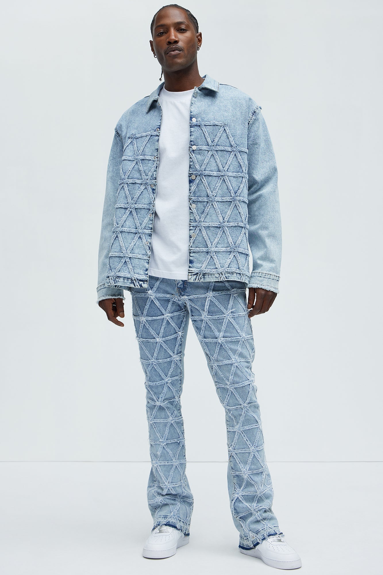 Interstellar Stacked Slim Flare Jeans - Light Blue Wash