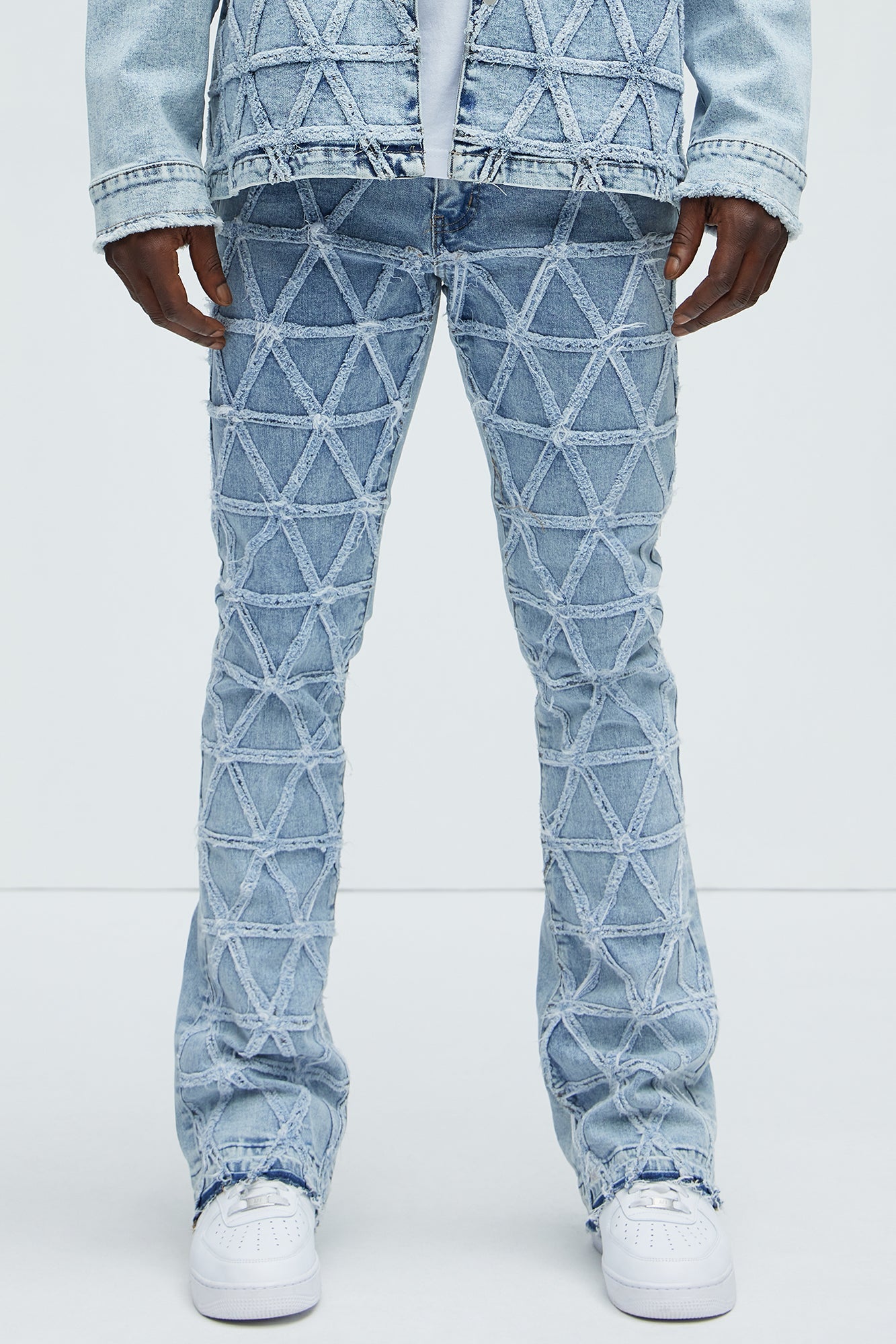 Interstellar Stacked Slim Flare Jeans - Light Blue Wash