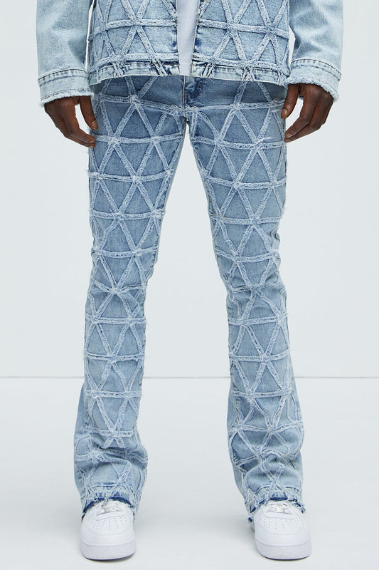 Interstellar Stacked Slim Flare Jeans - Light Blue Wash