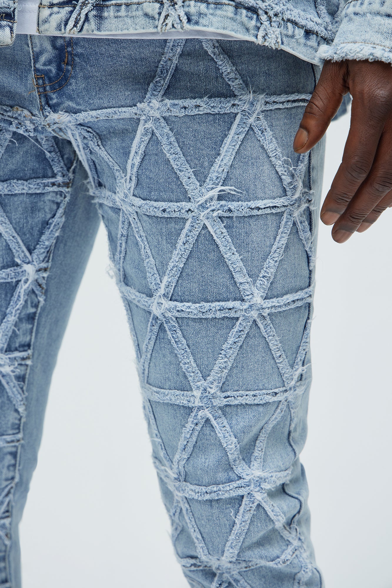 Interstellar Stacked Slim Flare Jeans - Light Blue Wash