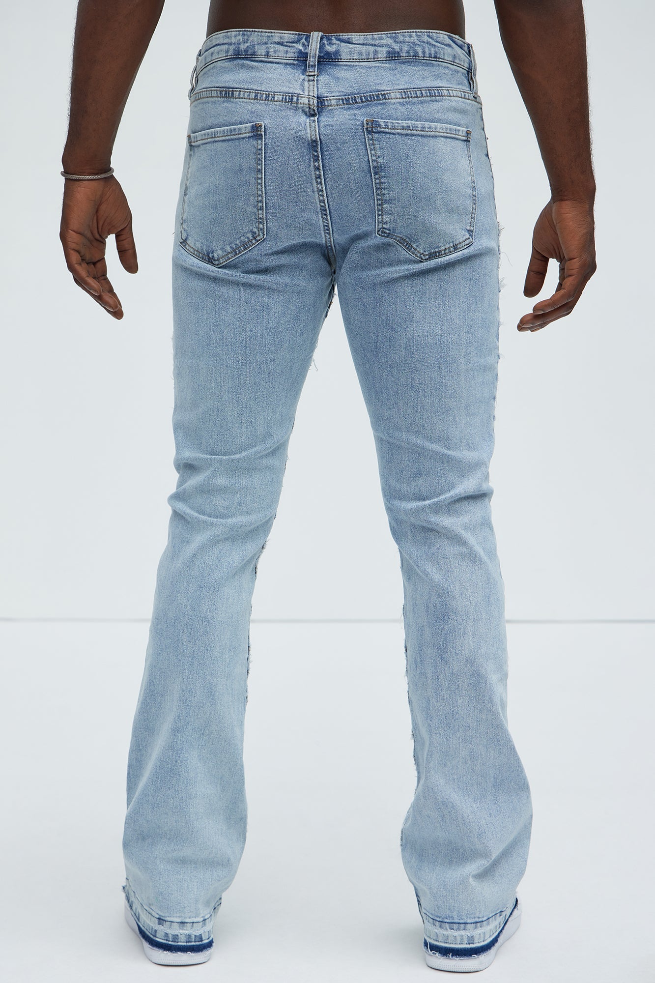 Interstellar Stacked Slim Flare Jeans - Light Blue Wash