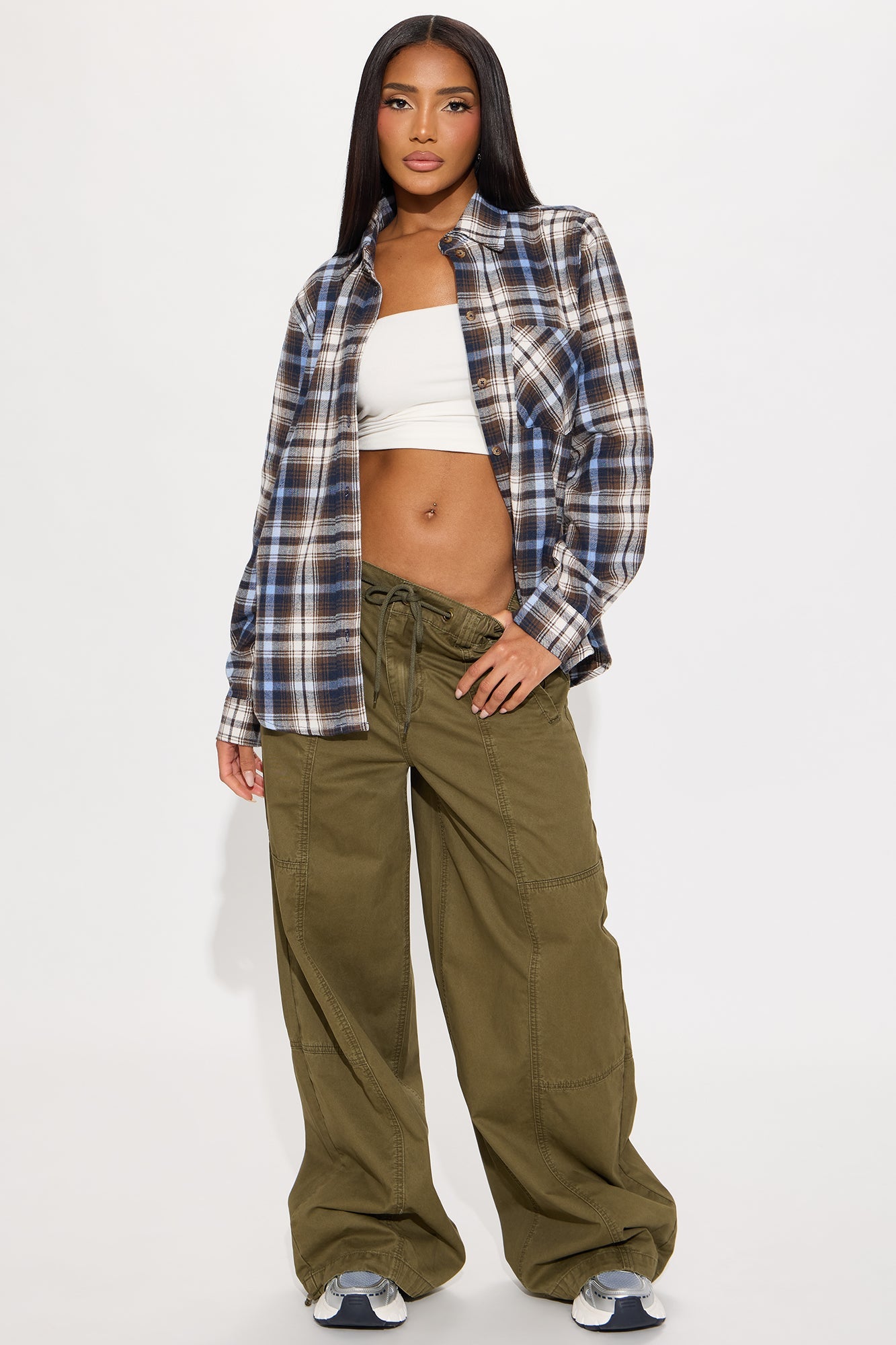 Street Style CEO Flannel Shirt - Navy/combo