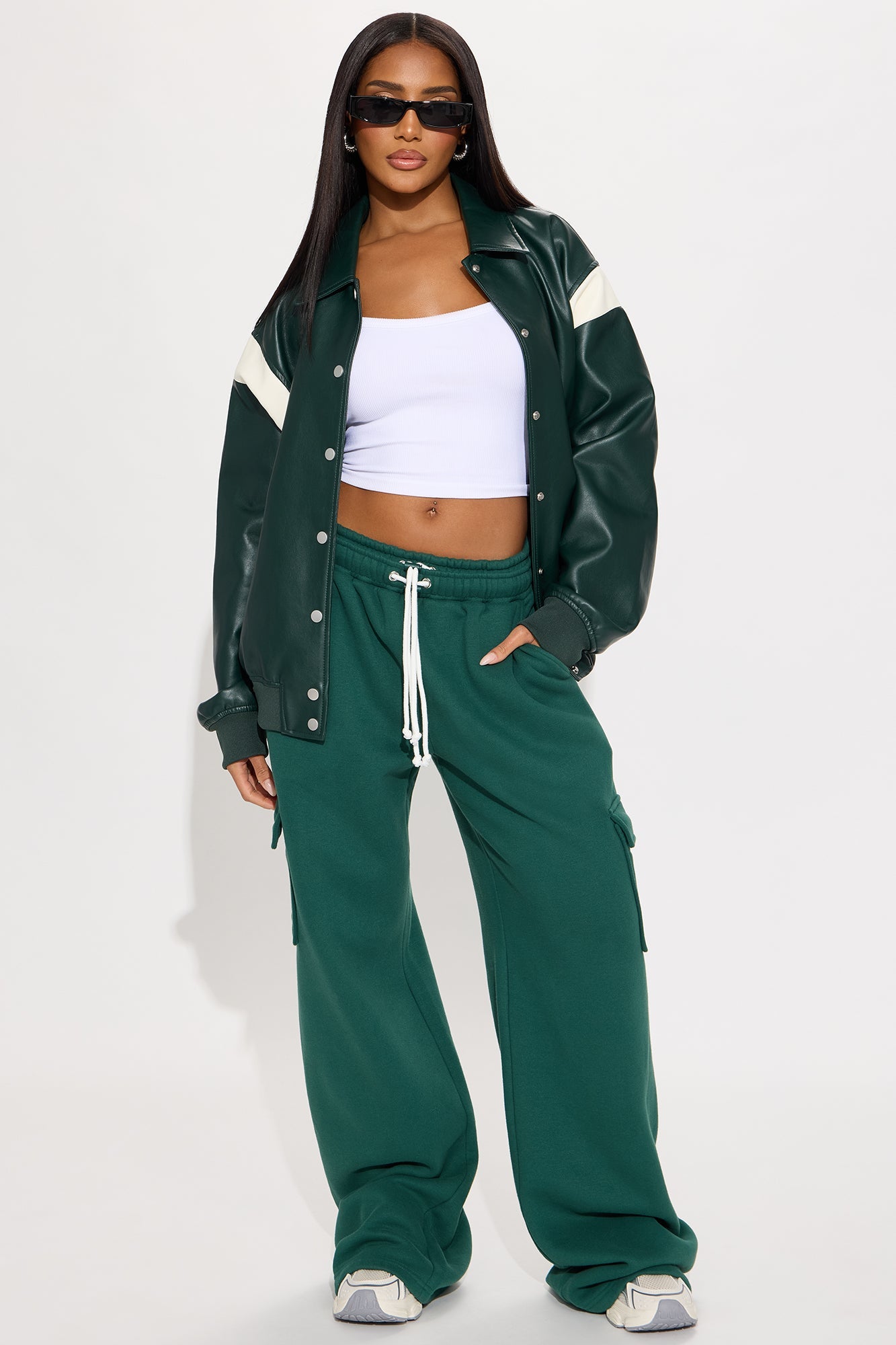 Anna Fleece Cargo Lounge Pant - Hunter