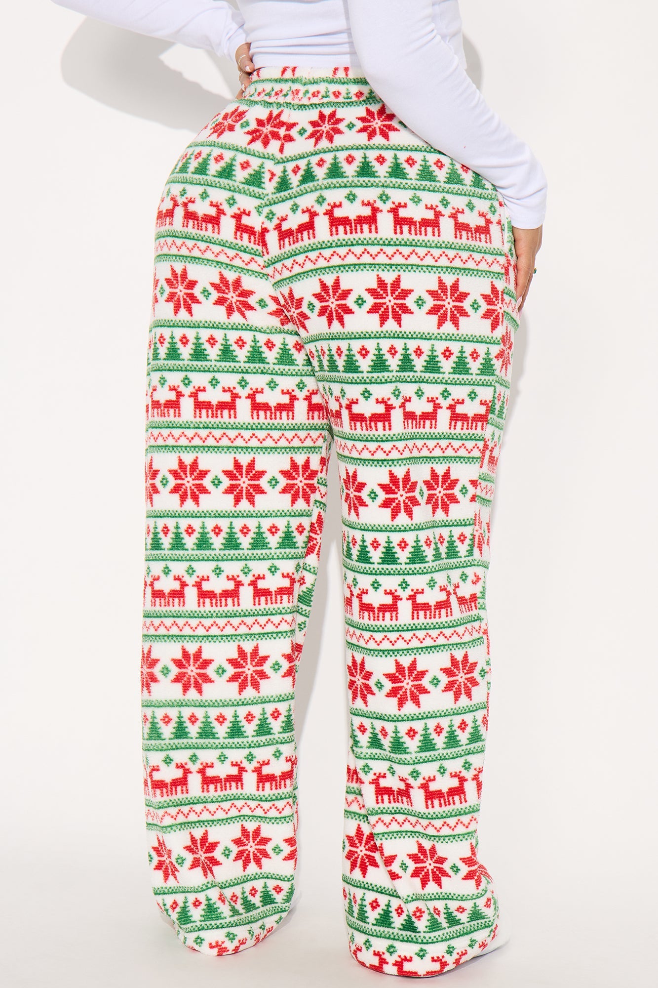 Feels Like Christmas Matching Family Plush PJ Pants - White/combo