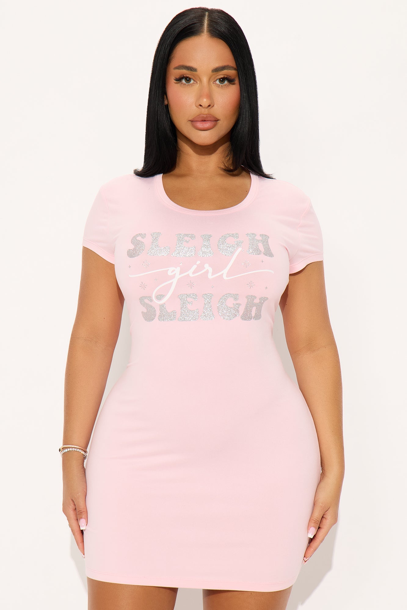 Sleigh Girl Sleigh Glitter PJ Sleep Shirt - Pink