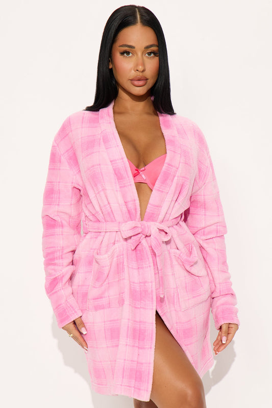 Warm Hugs Plush PJ Robe - Pink