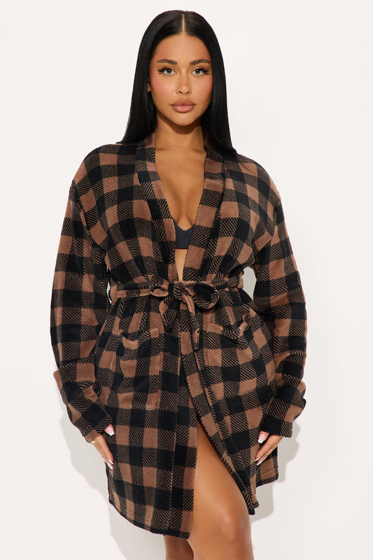 Always Cozy Plush PJ Robe - Brown