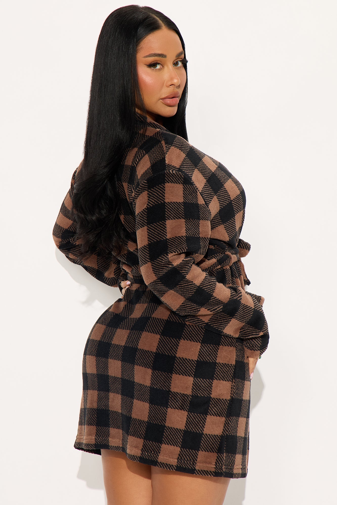 Always Cozy Plush PJ Robe - Brown