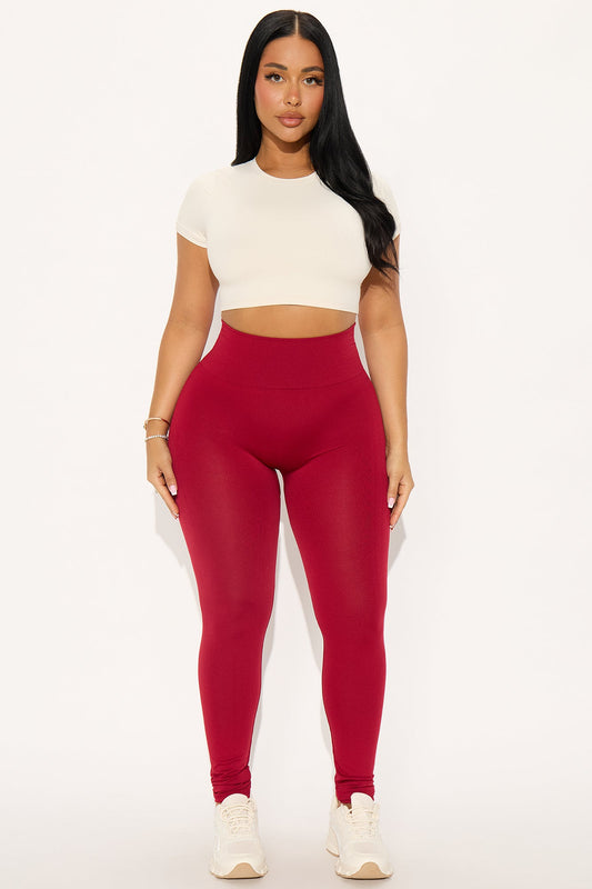Smooth Operator High Rise Legging - DarkRed
