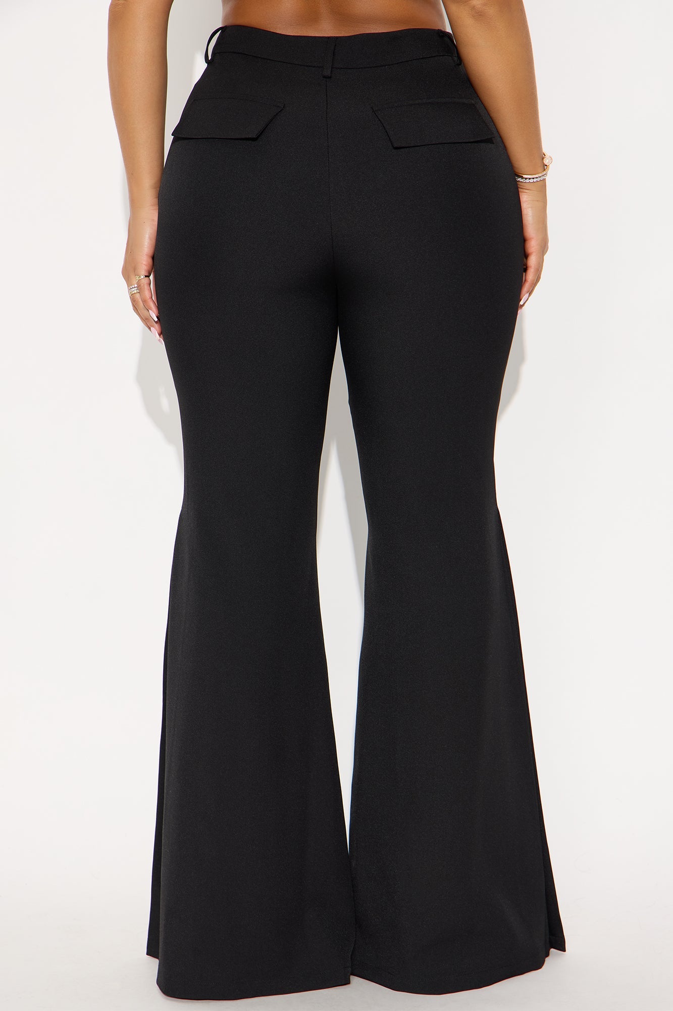 Janet Crepe Flare Trousers 33″ - Black