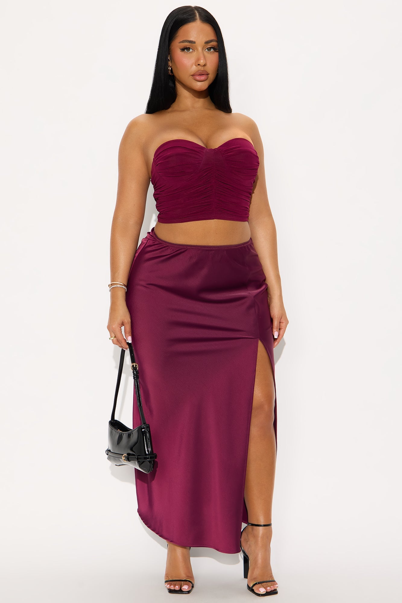 Bella Mesh Corset Top - Burgundy