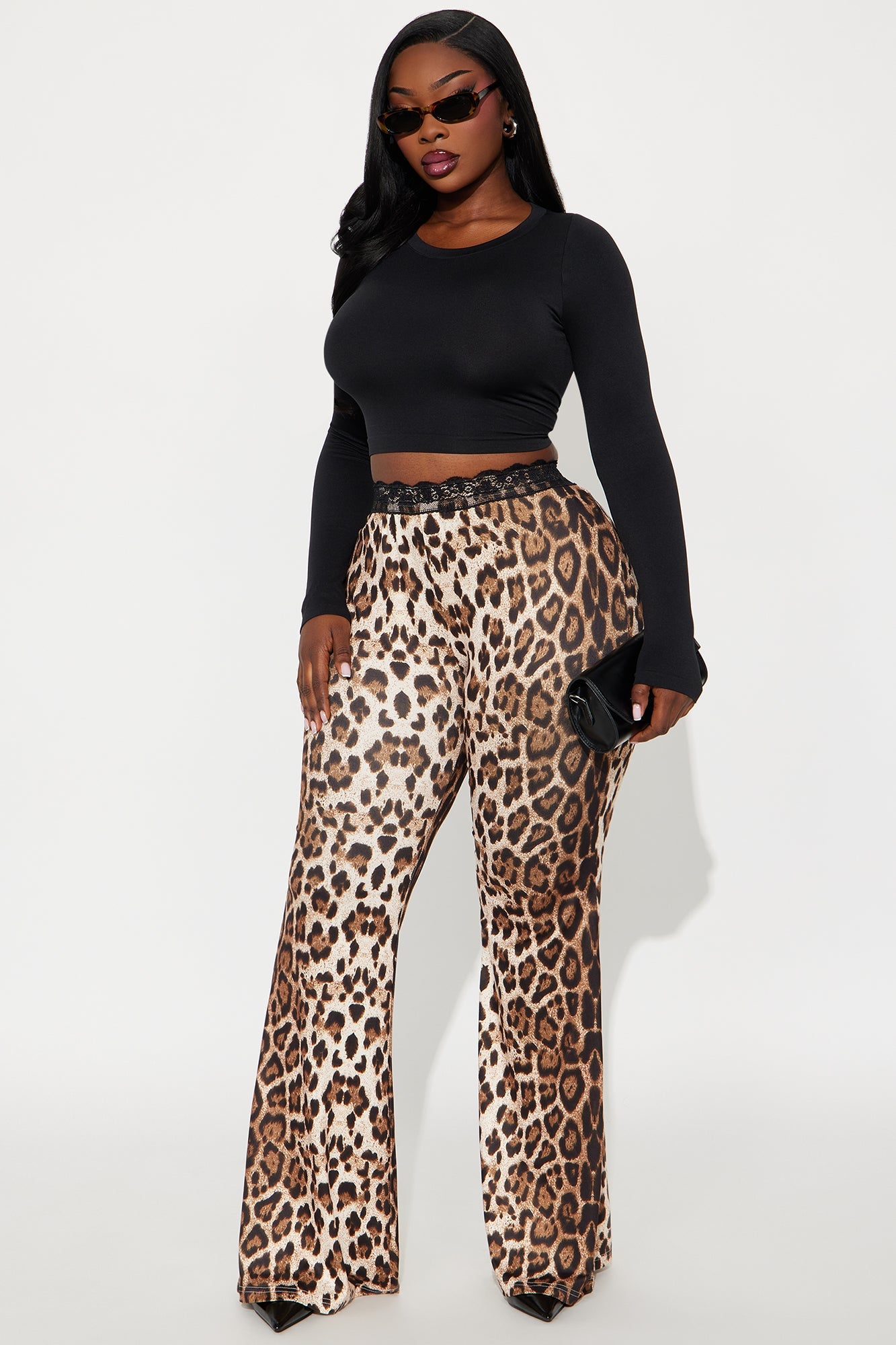 No Permission Leopard Flare Pant 32″ - Leopard