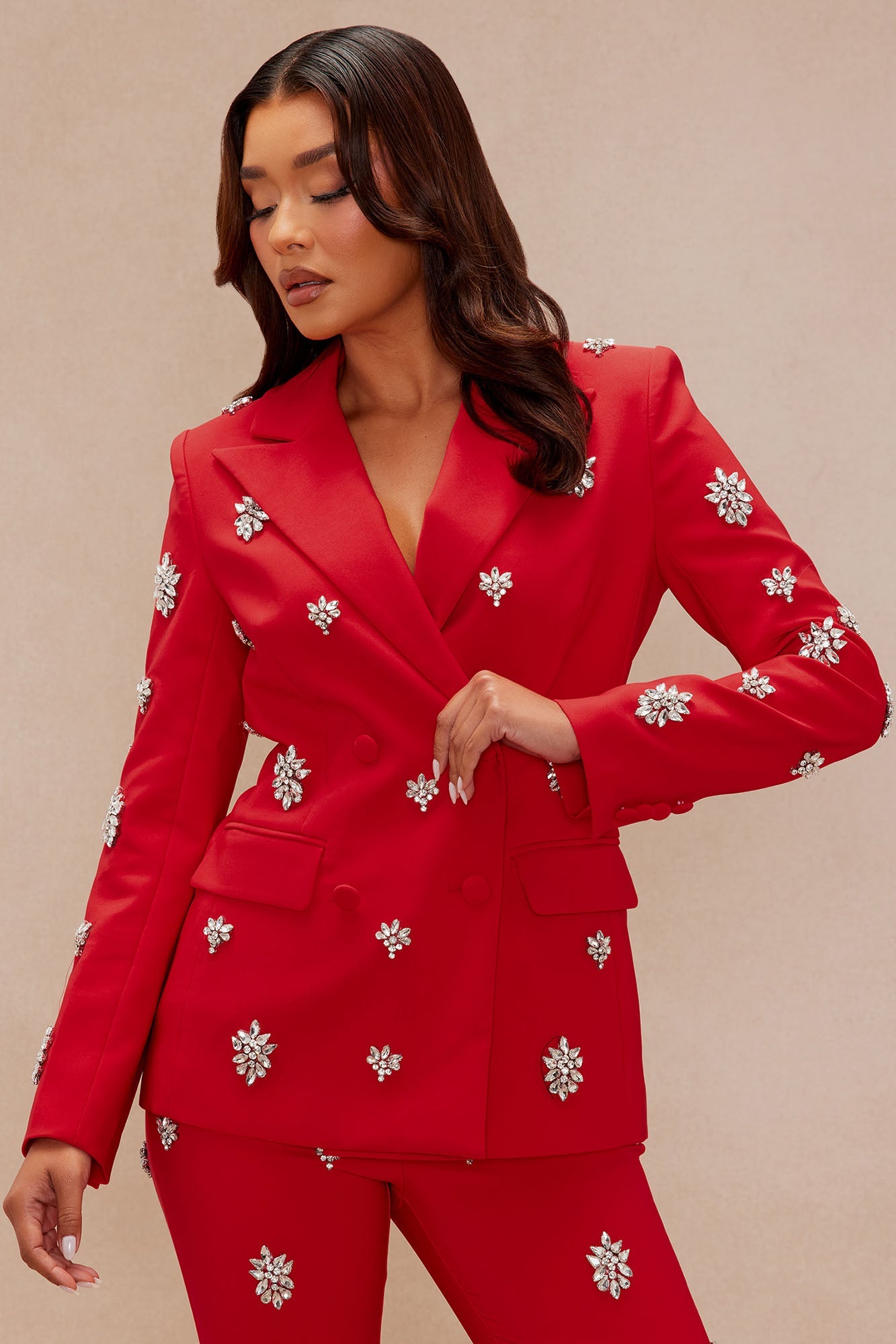 Verona Embellished Jacket - Red