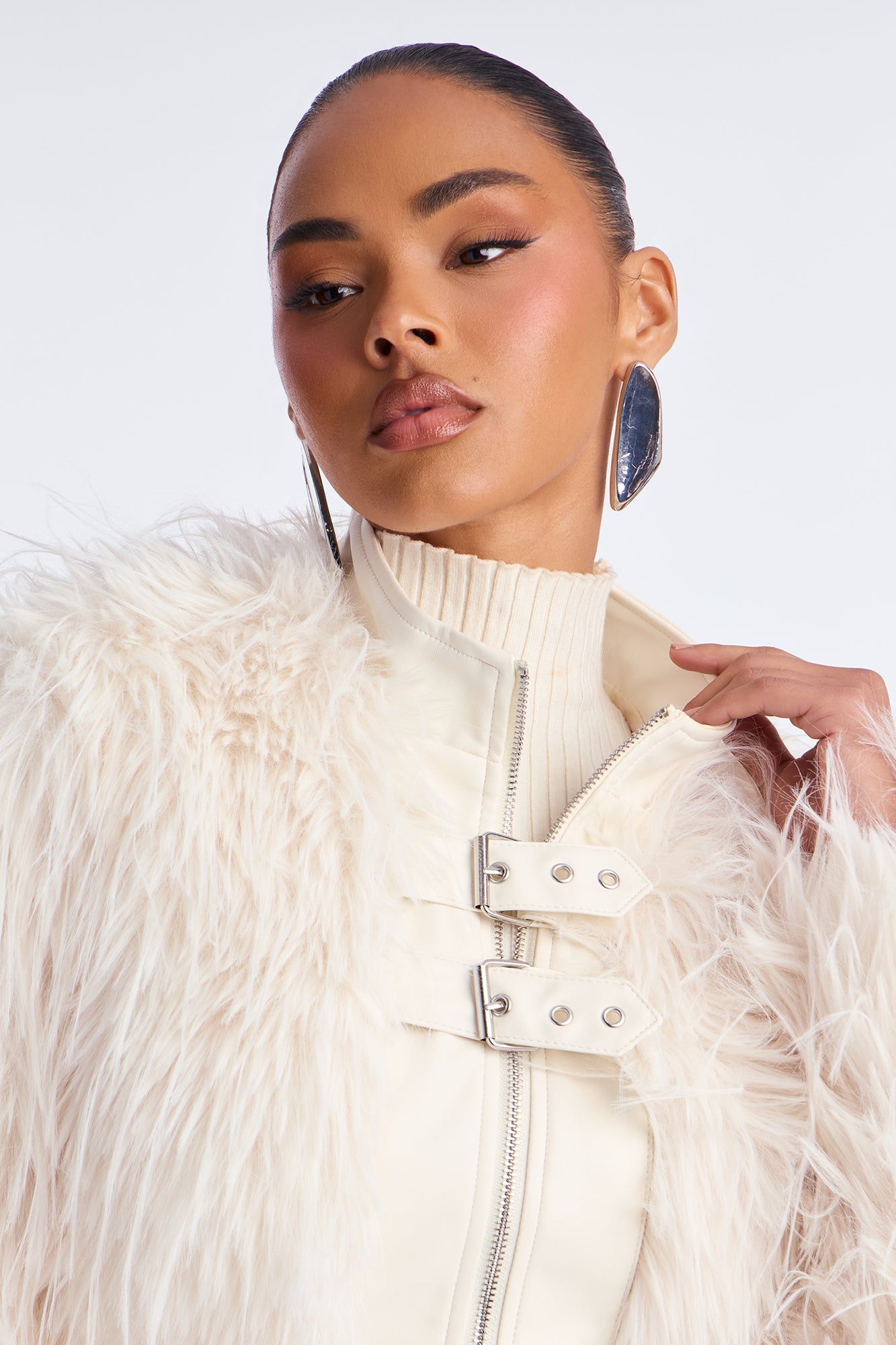 Bad Habits Faux Fur Jacket - Ivory