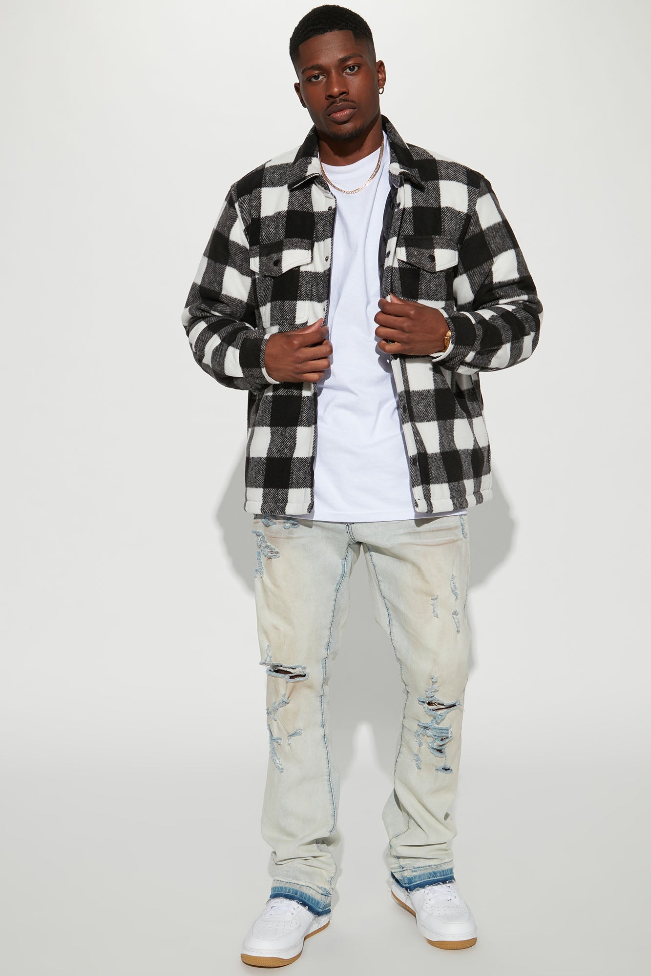 Lumber Flannel Shacket - Black/combo