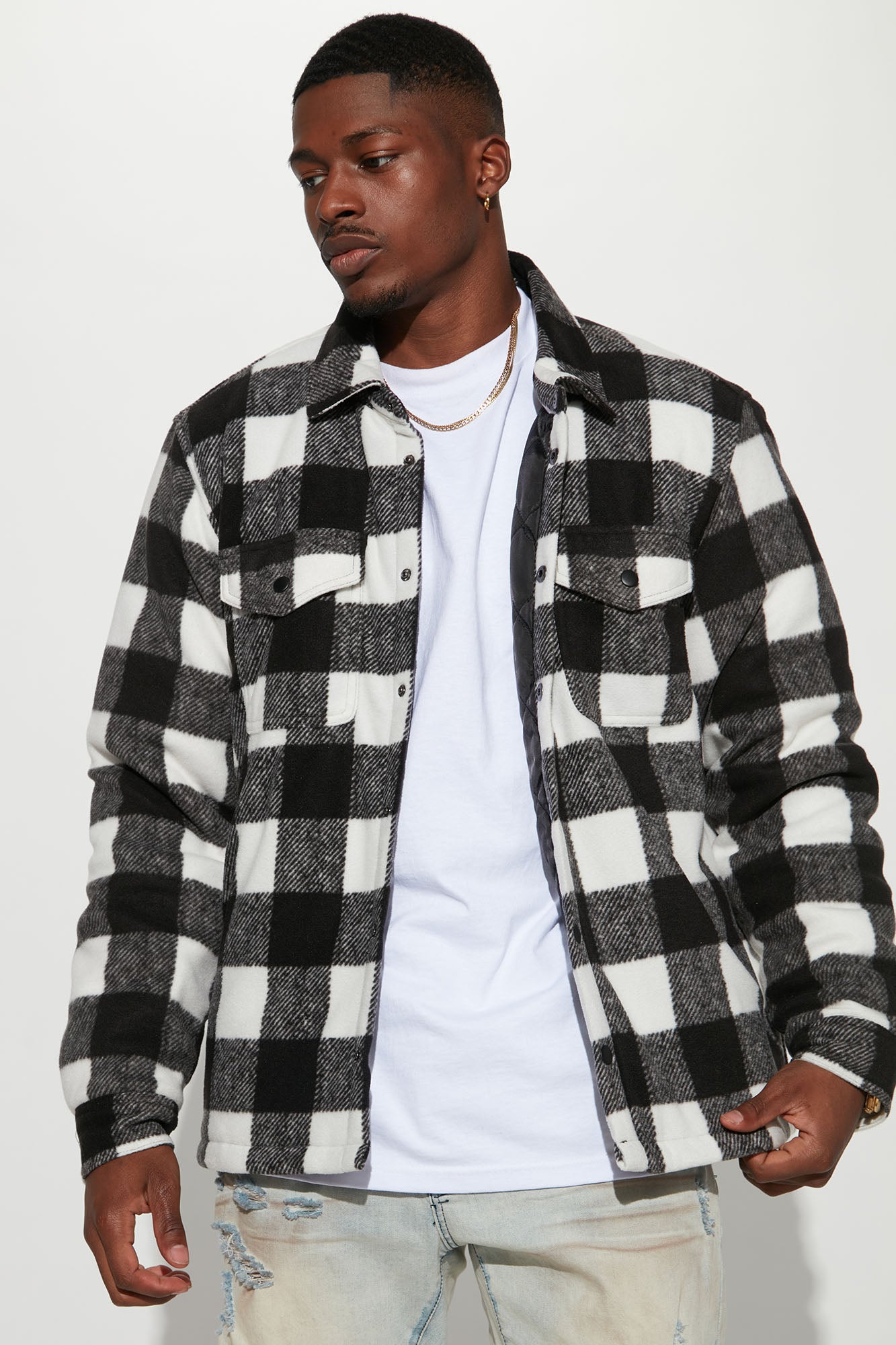 Lumber Flannel Shacket - Black/combo