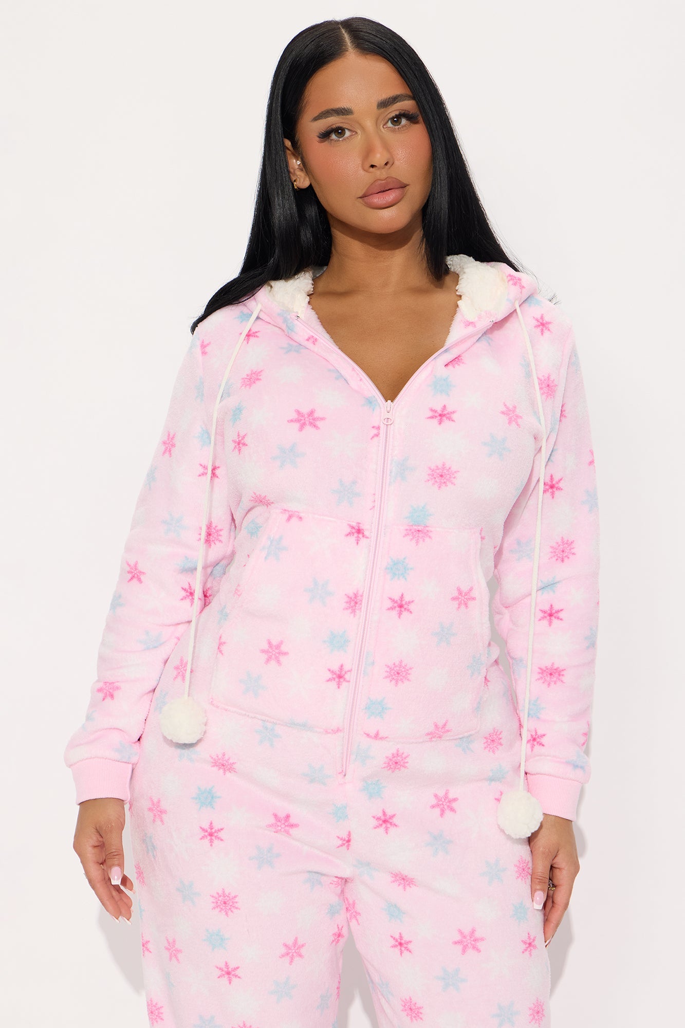 Snow Angels Plush PJ Jumpsuit Onesie - Pink/combo