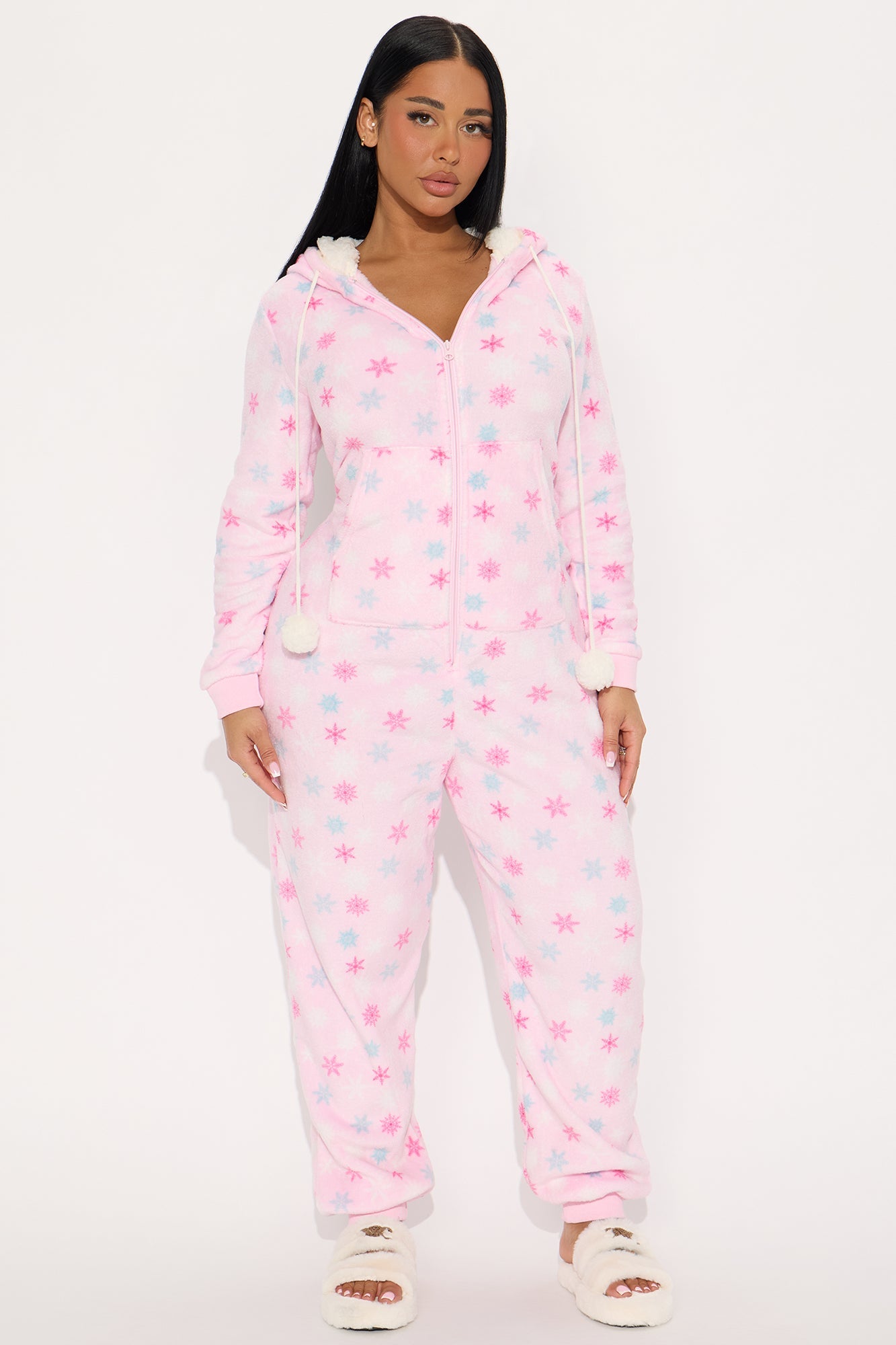 Snow Angels Plush PJ Jumpsuit Onesie - Pink/combo